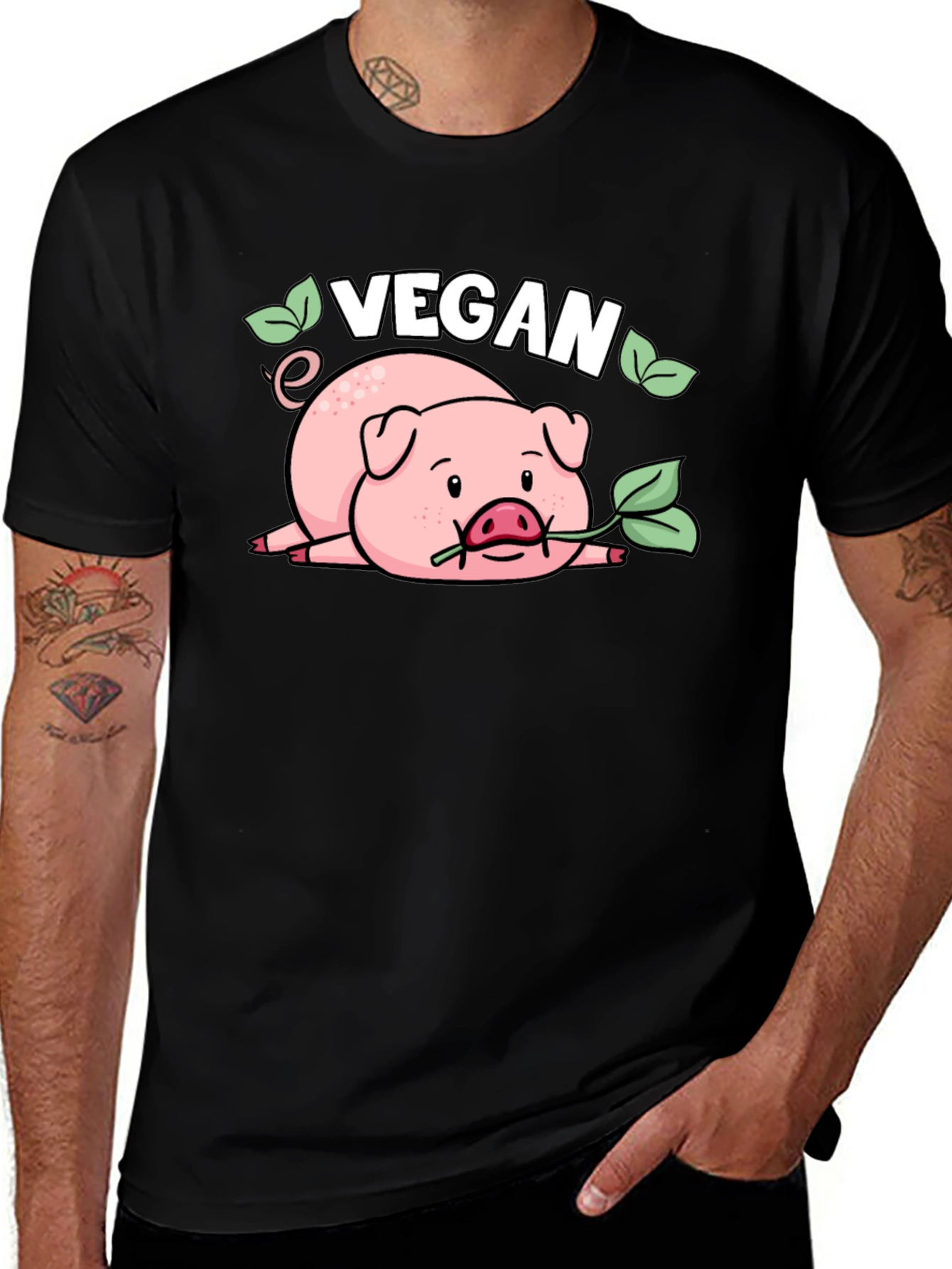Vegan Pig T-Shirt - Cute Animal Lover Tee