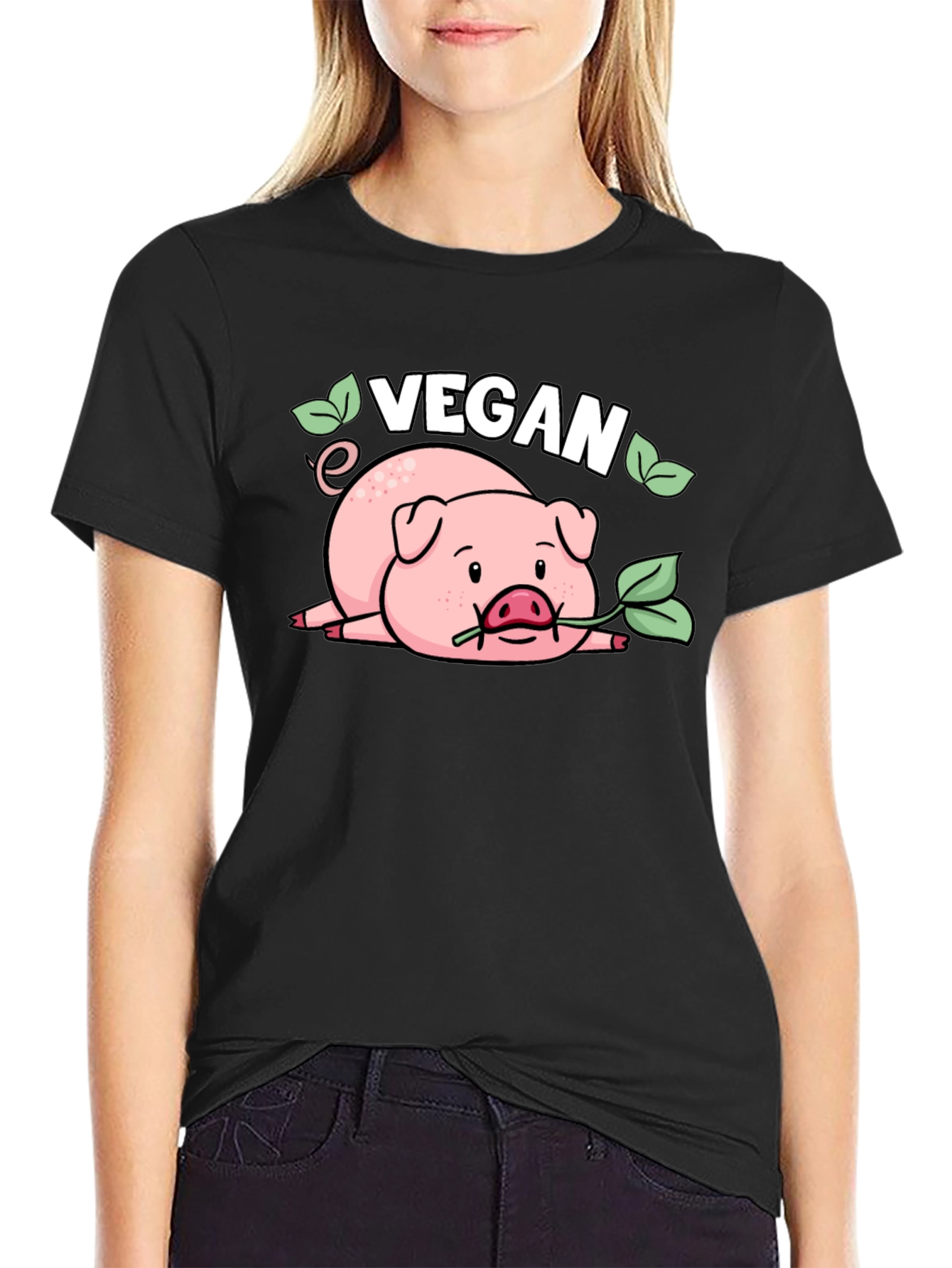 Vegan Pig T-Shirt - Cute Animal Lover Tee