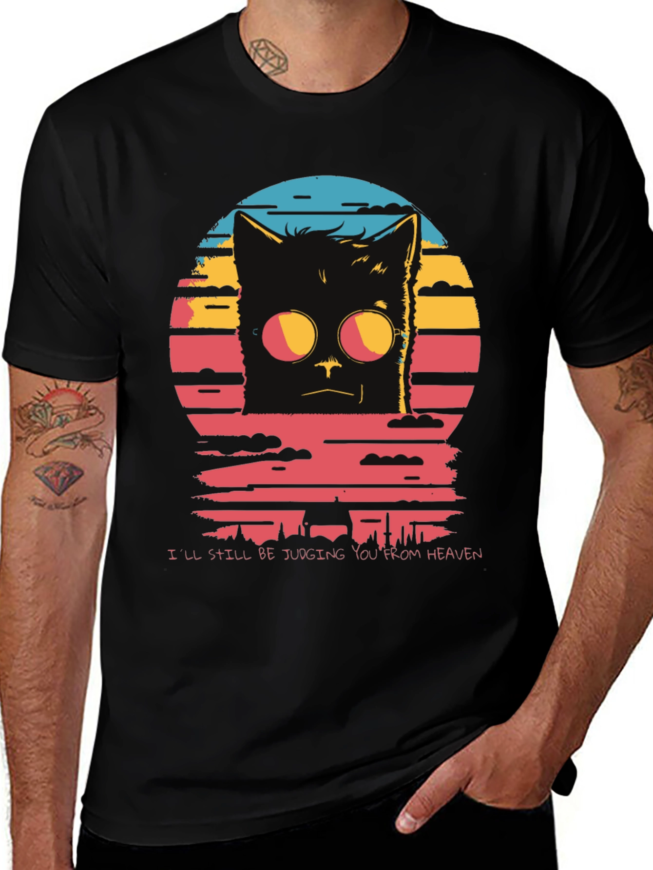 Judgmental Cat T-Shirt: Judging You From Heaven