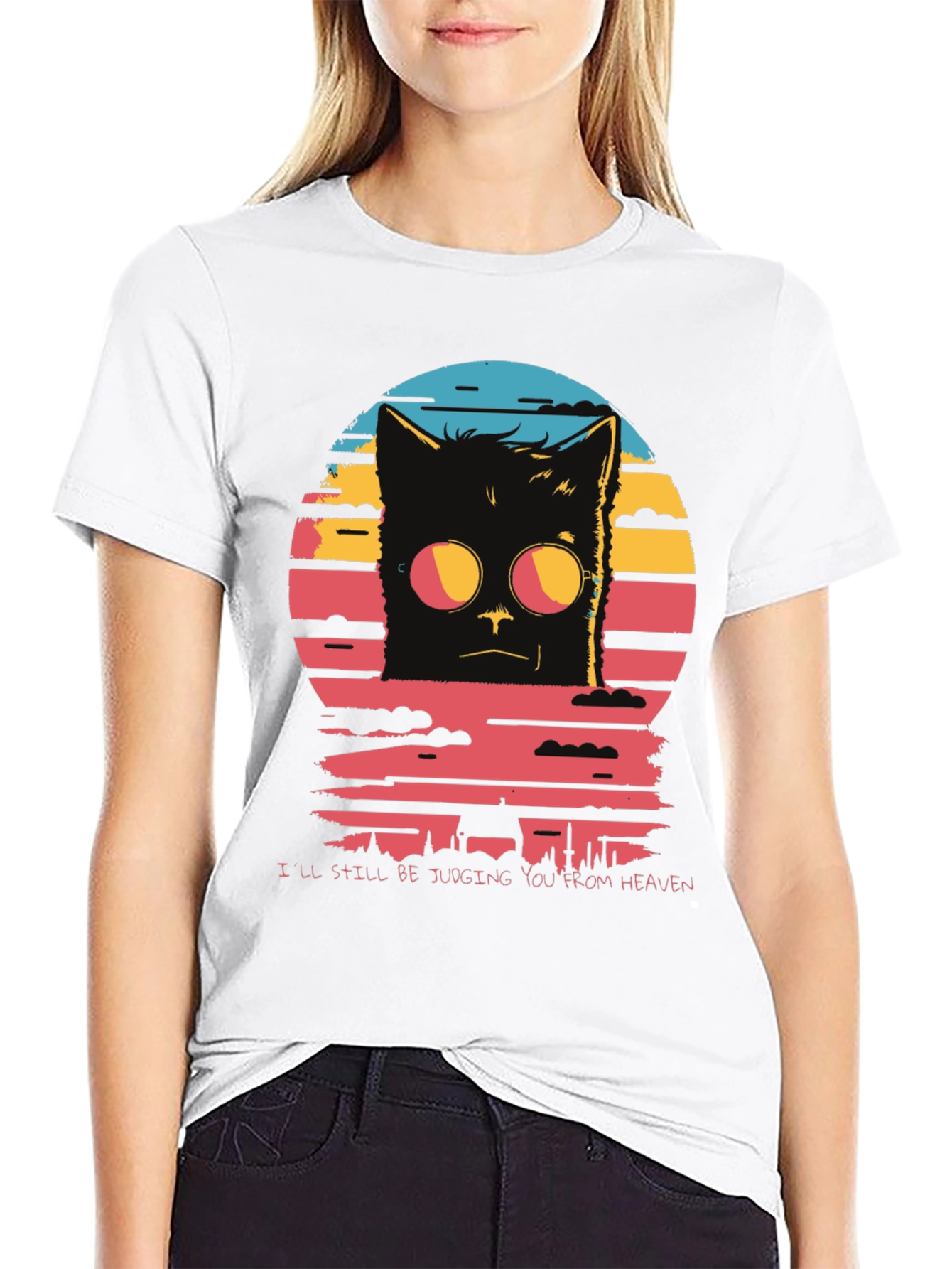 Judgmental Cat T-Shirt: Judging You From Heaven