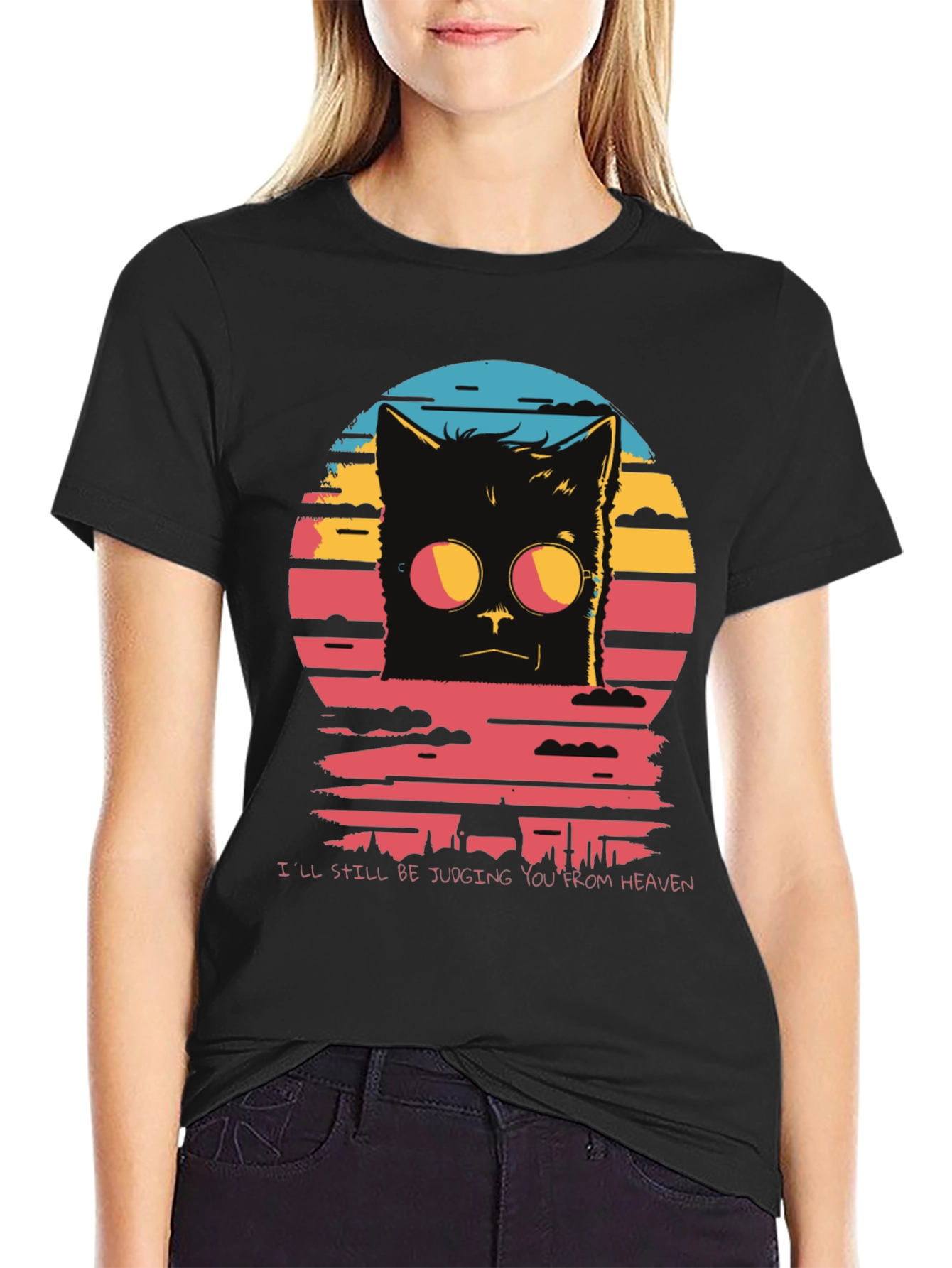 Judgmental Cat T-Shirt: Judging You From Heaven