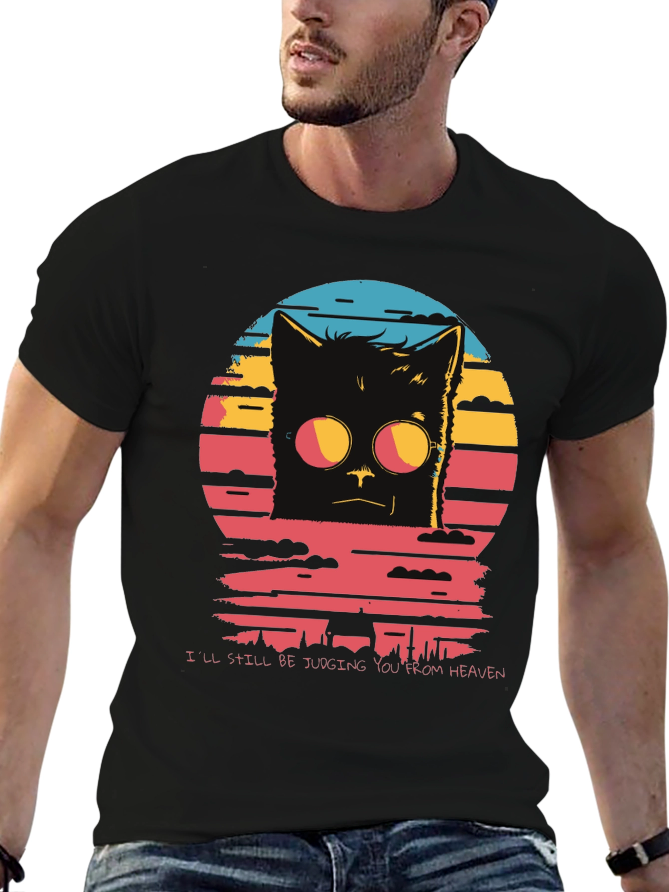 Judgmental Cat T-Shirt: Judging You From Heaven