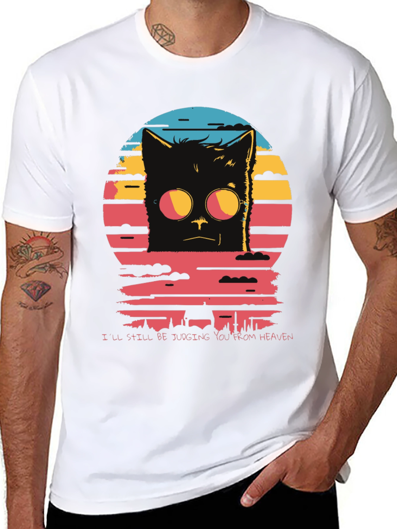 Judgmental Cat T-Shirt: Judging You From Heaven