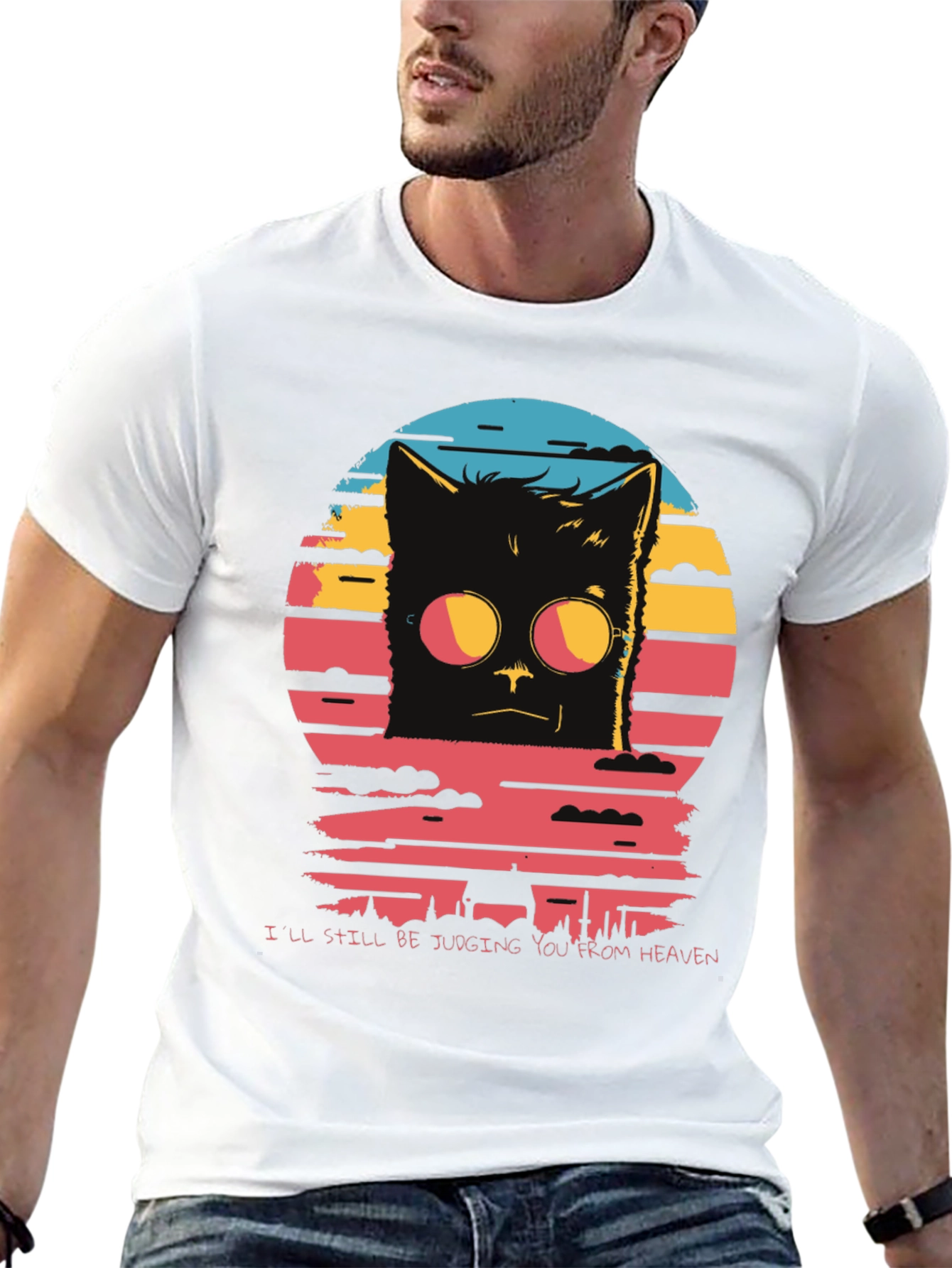 Judgmental Cat T-Shirt: Judging You From Heaven