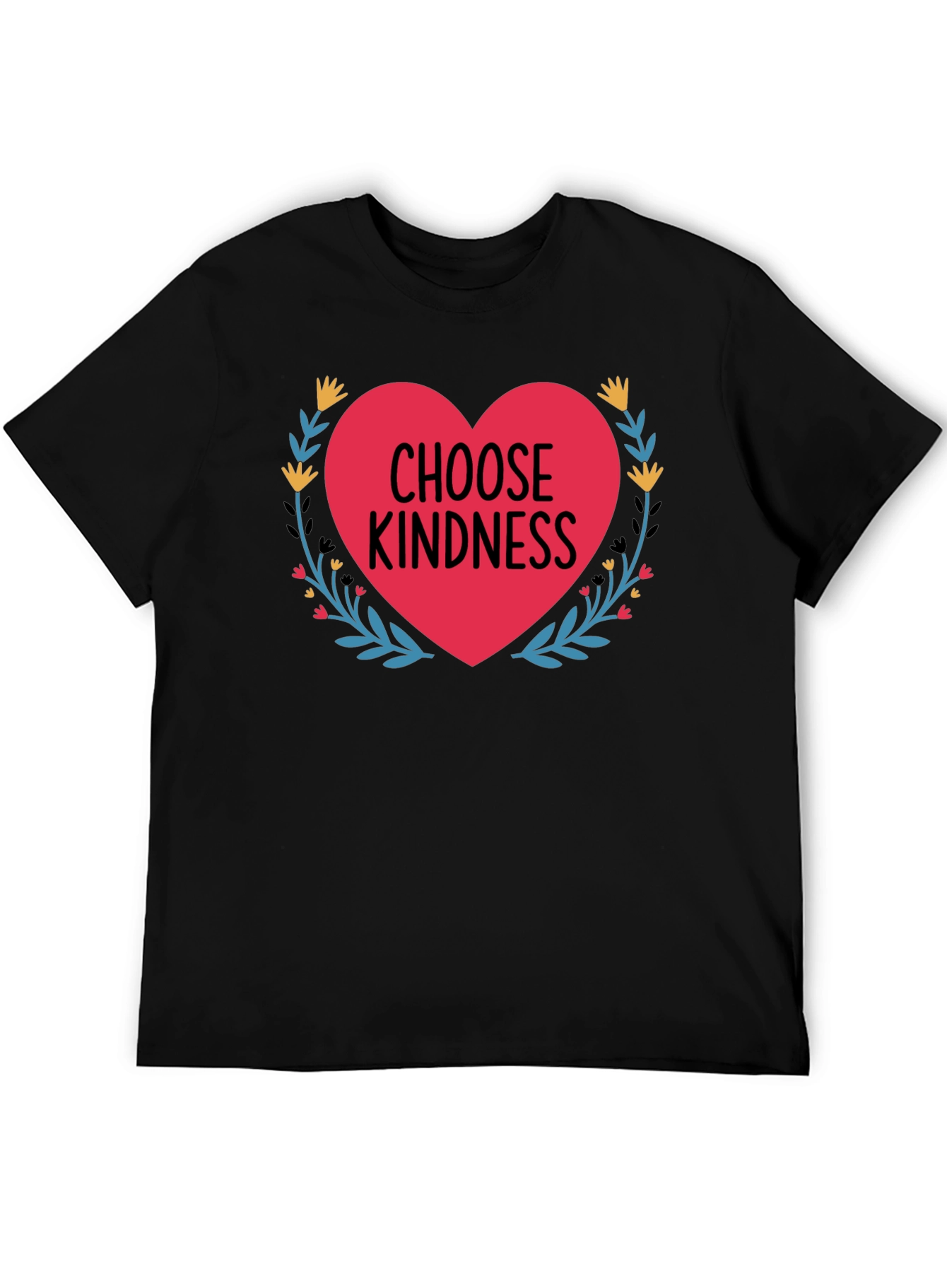 Choose Kindness Heart Graphic Black T-Shirt