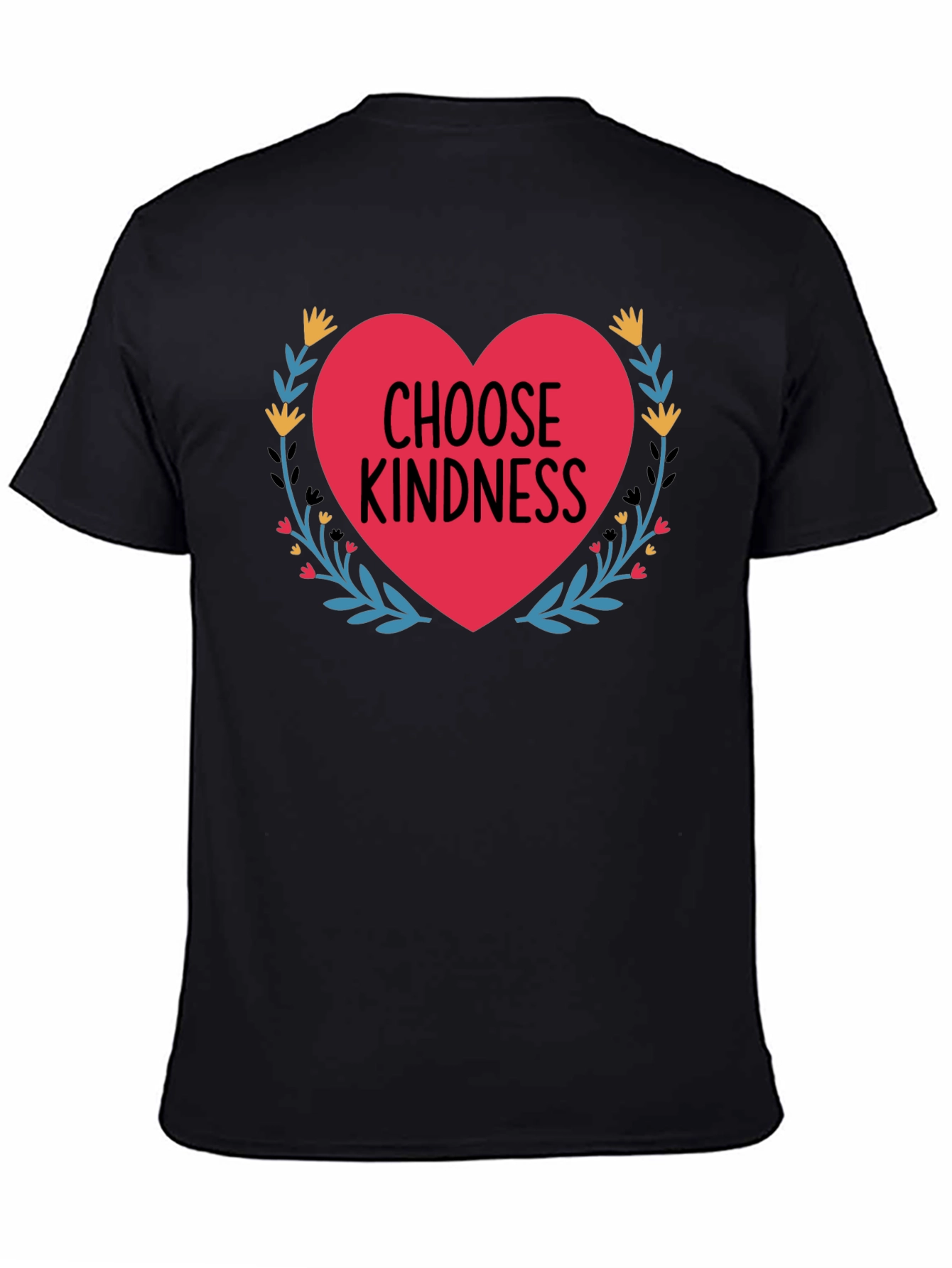 Choose Kindness Heart Graphic Black T-Shirt