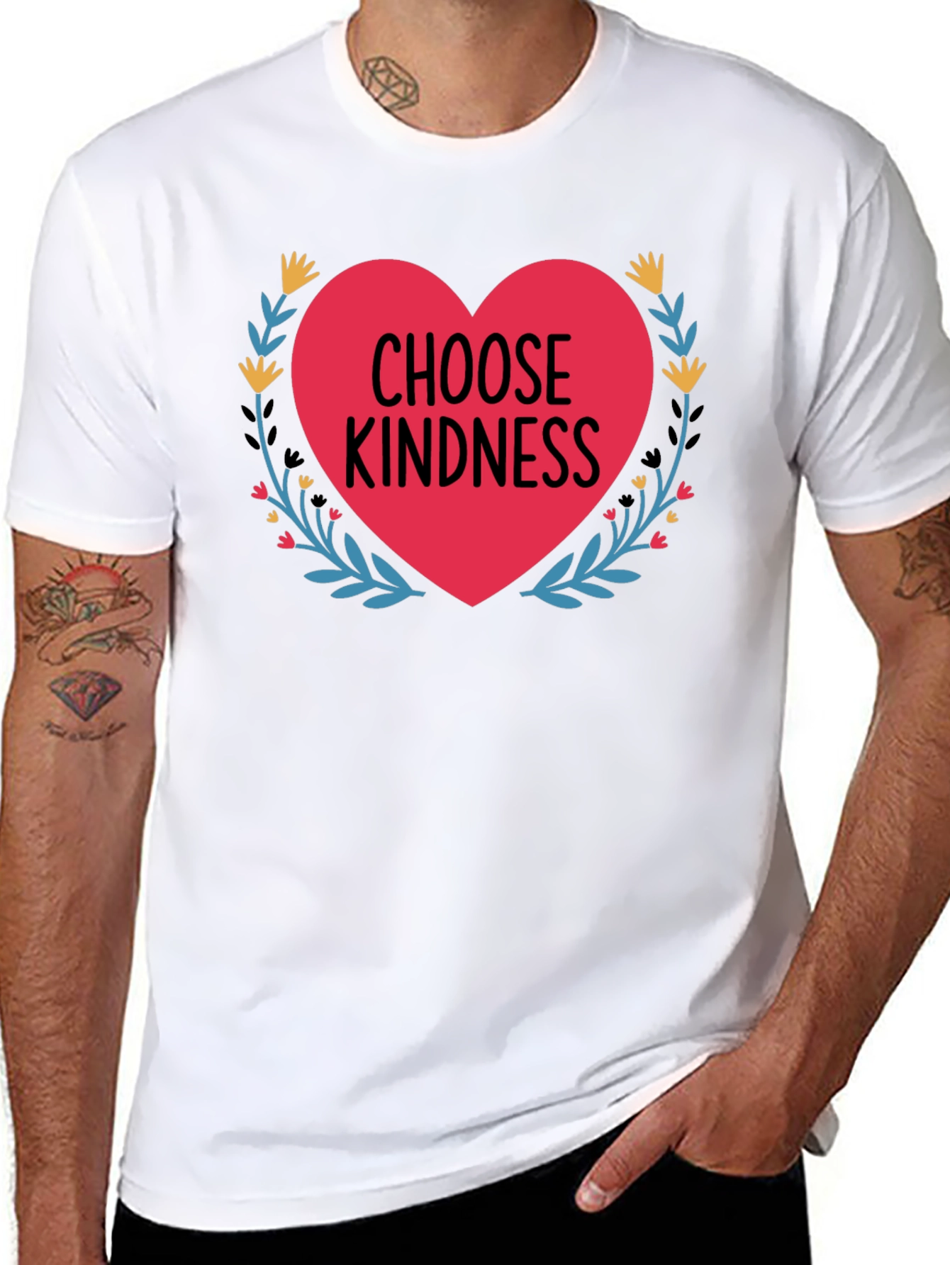 Choose Kindness Heart Graphic Black T-Shirt