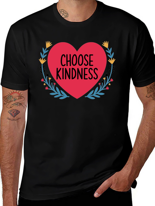 Choose Kindness Heart Graphic Black T-Shirt