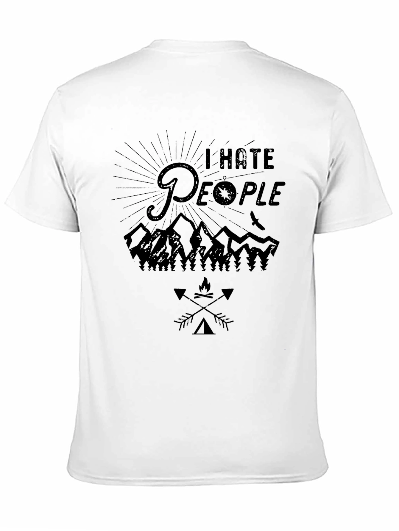 I Hate People Camping Graphic Tee - Black