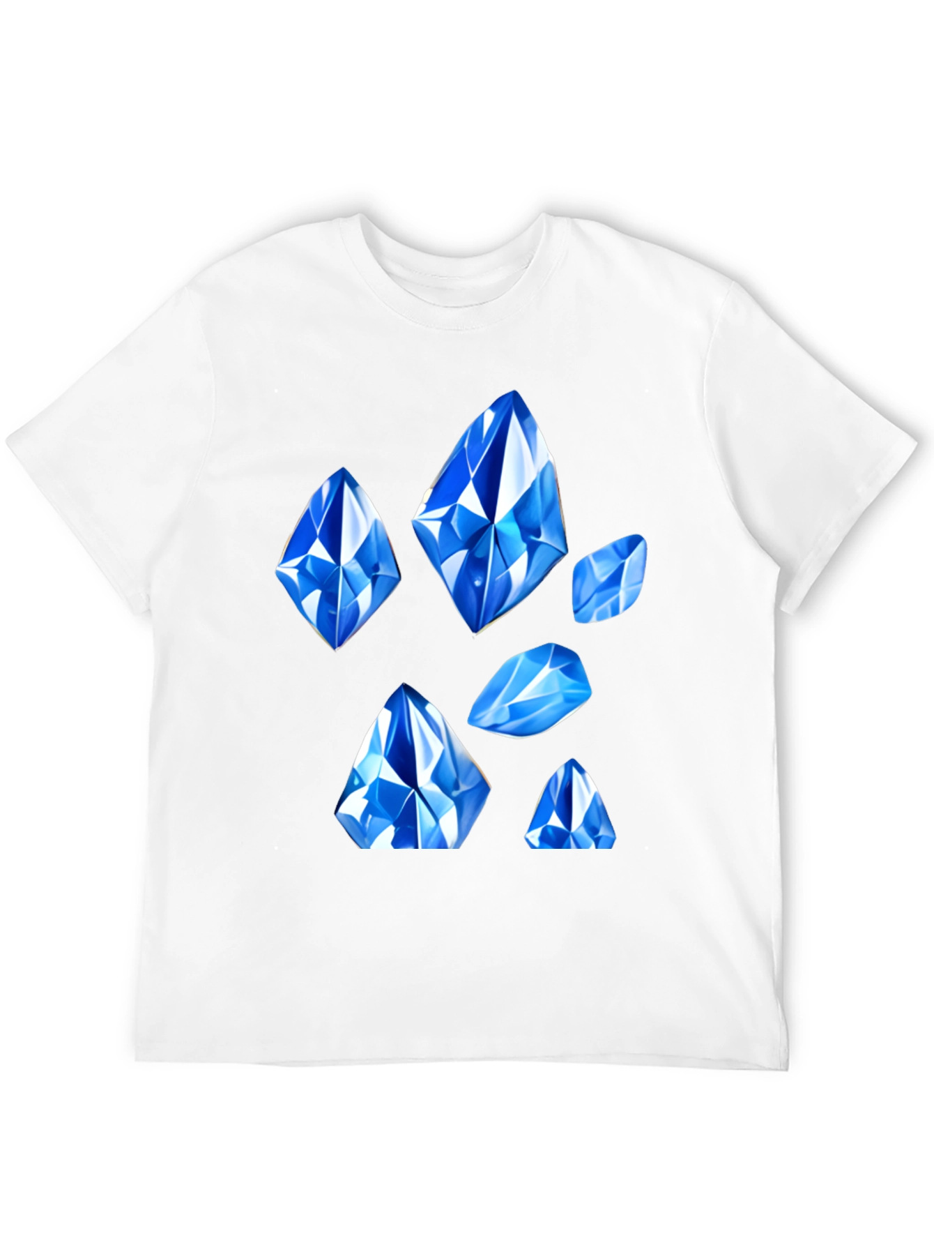 Blue Gemstone Graphic Tee - Modern Style