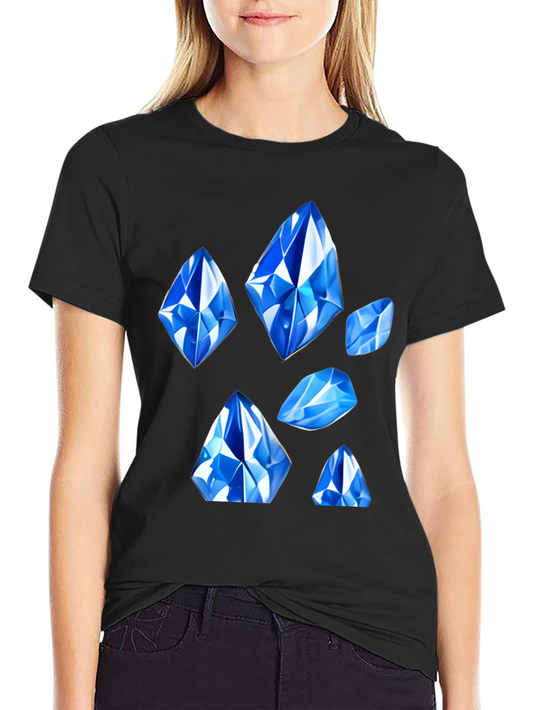 Blue Gemstone Graphic Tee - Modern Style