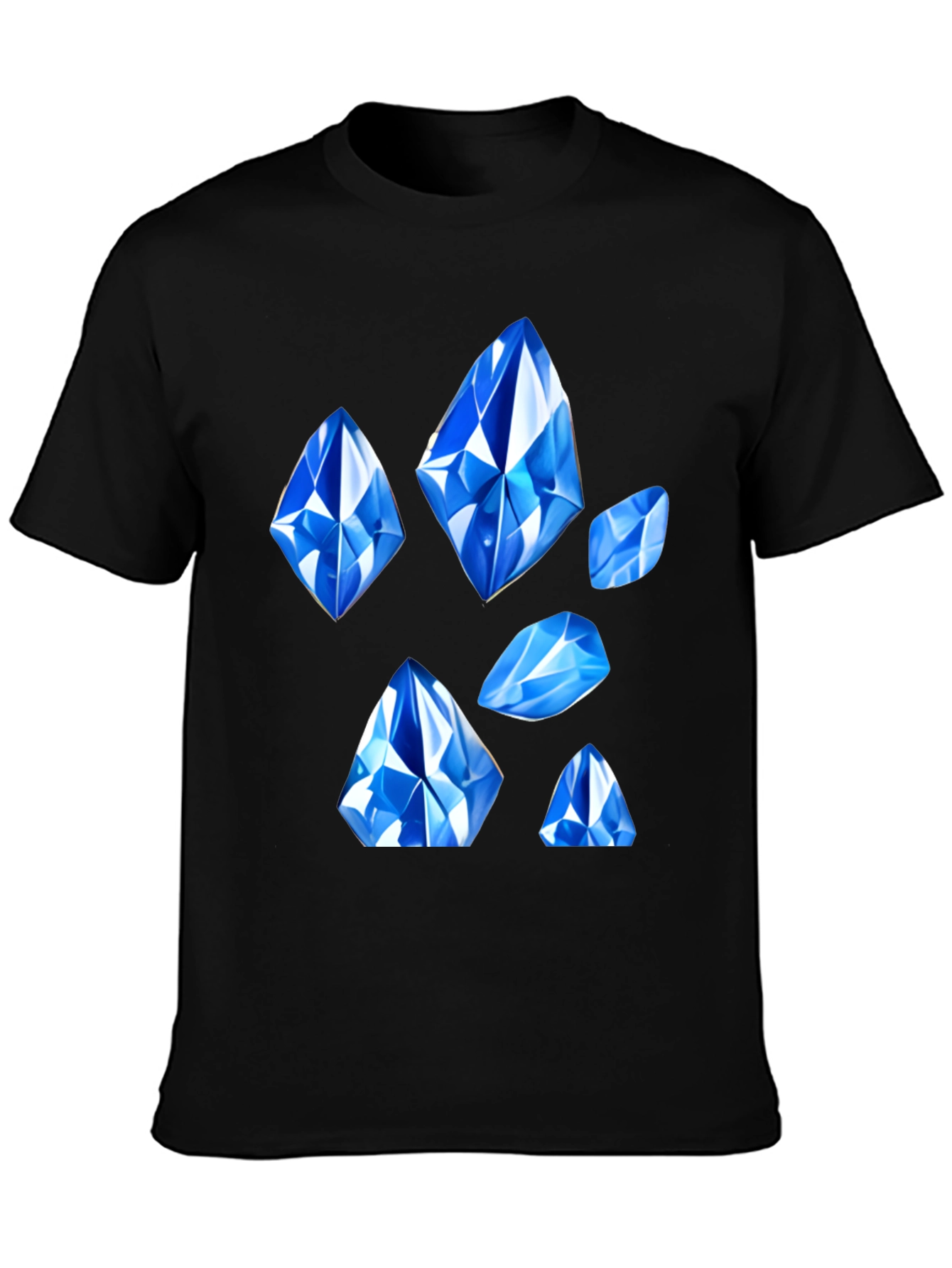 Blue Gemstone Graphic Tee - Modern Style