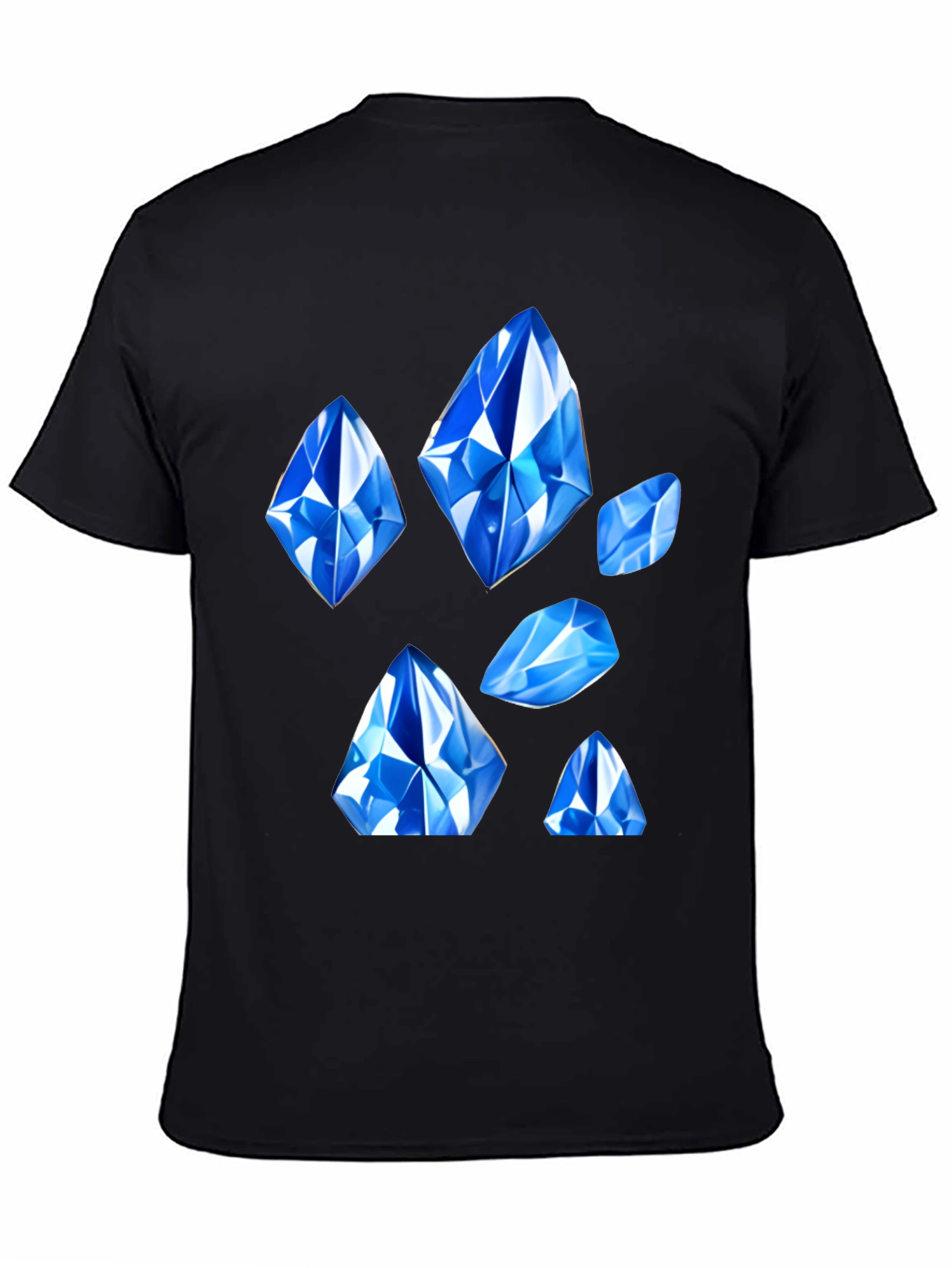 Blue Gemstone Graphic Tee - Modern Style