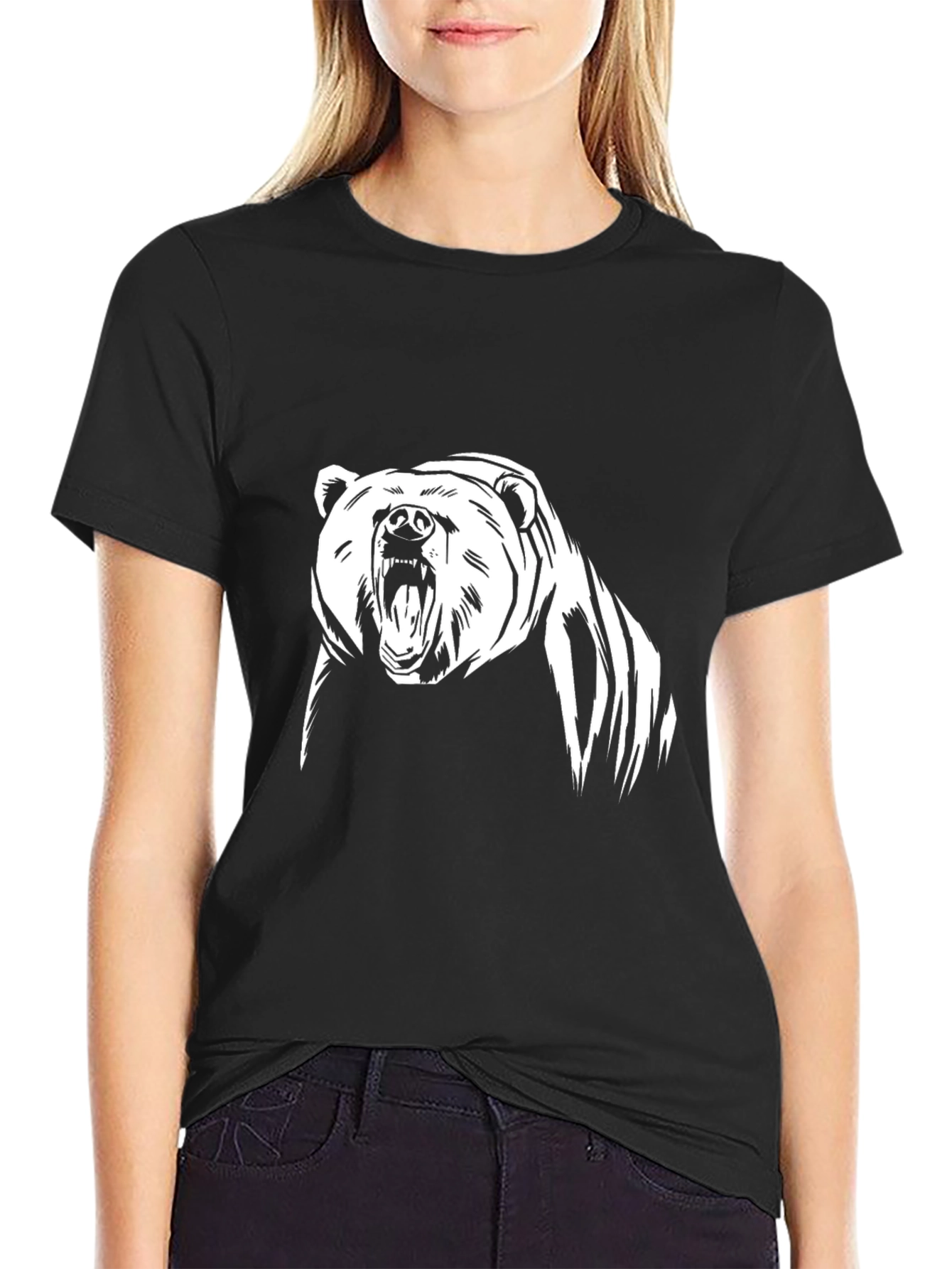 Grizzly Bear Graphic Tee - Black