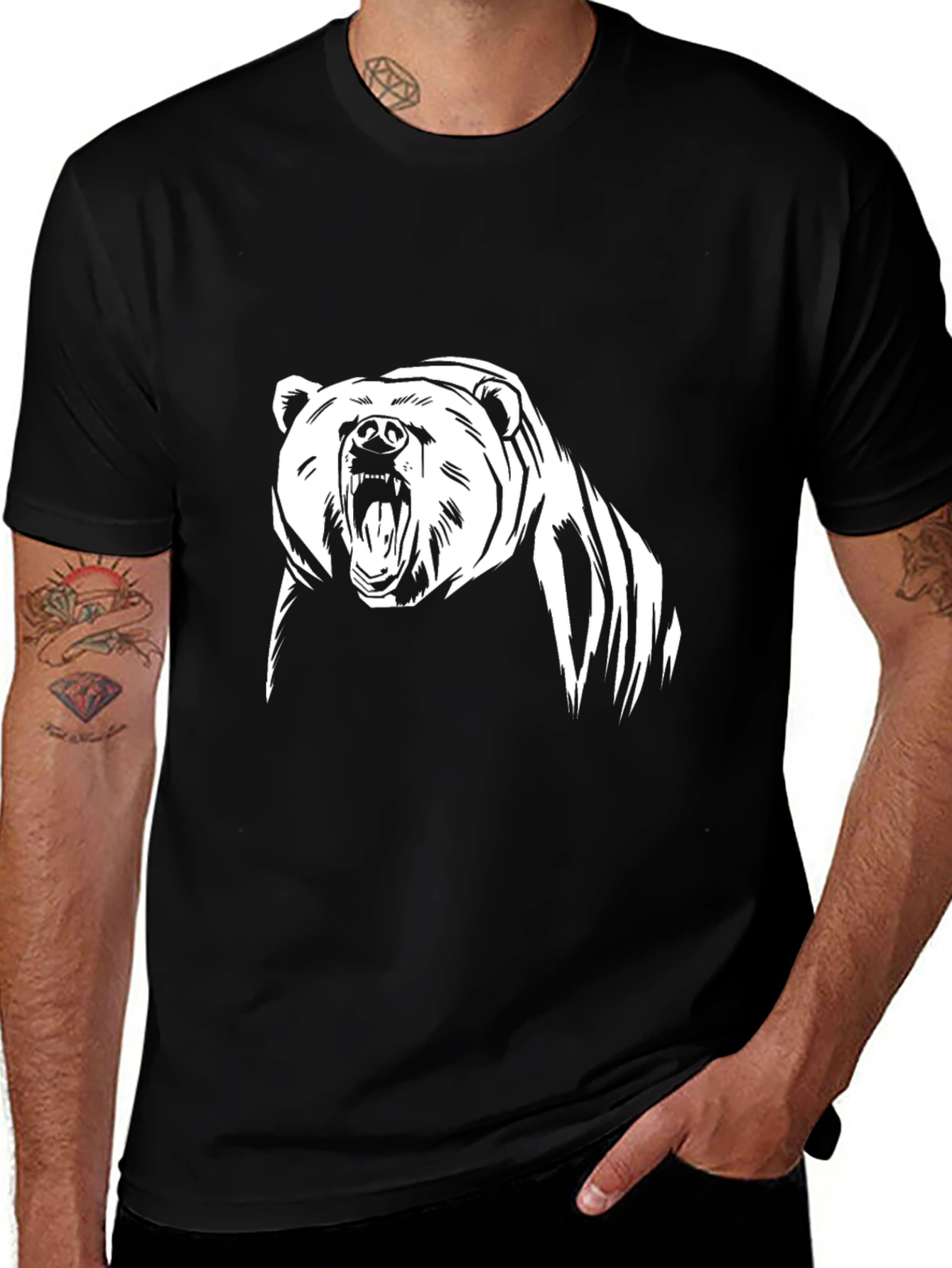 Grizzly Bear Graphic Tee - Black