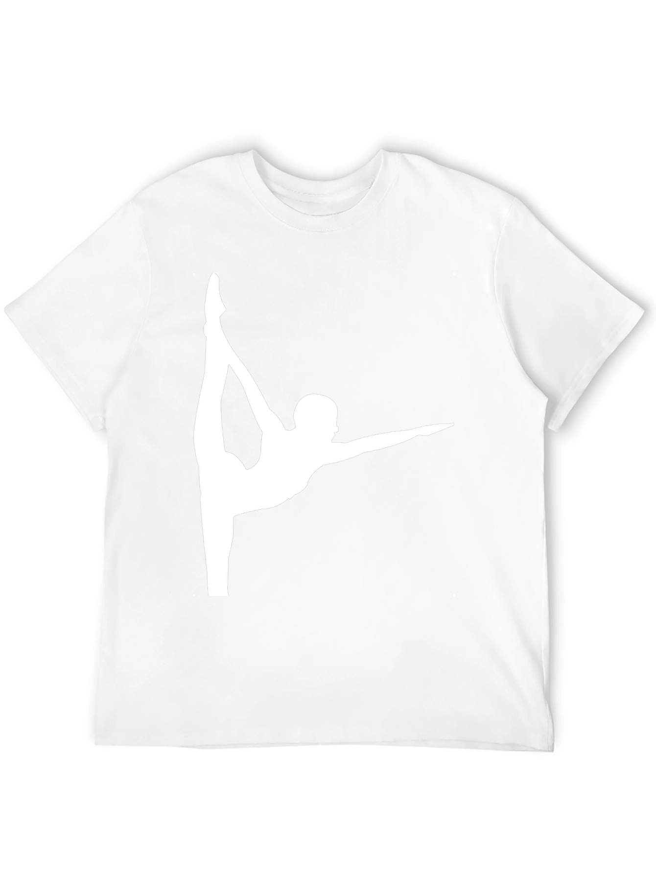 Gymnast Pose Graphic Tee - Black Cotton Casual