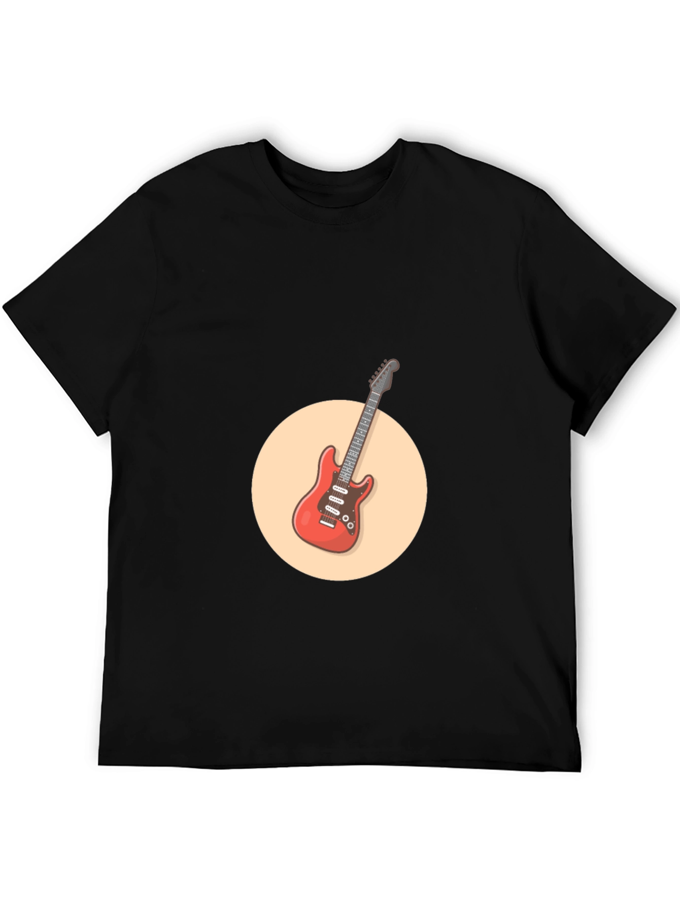 Cool Electric Guitar Graphic Tee - Black Cotton Shirt