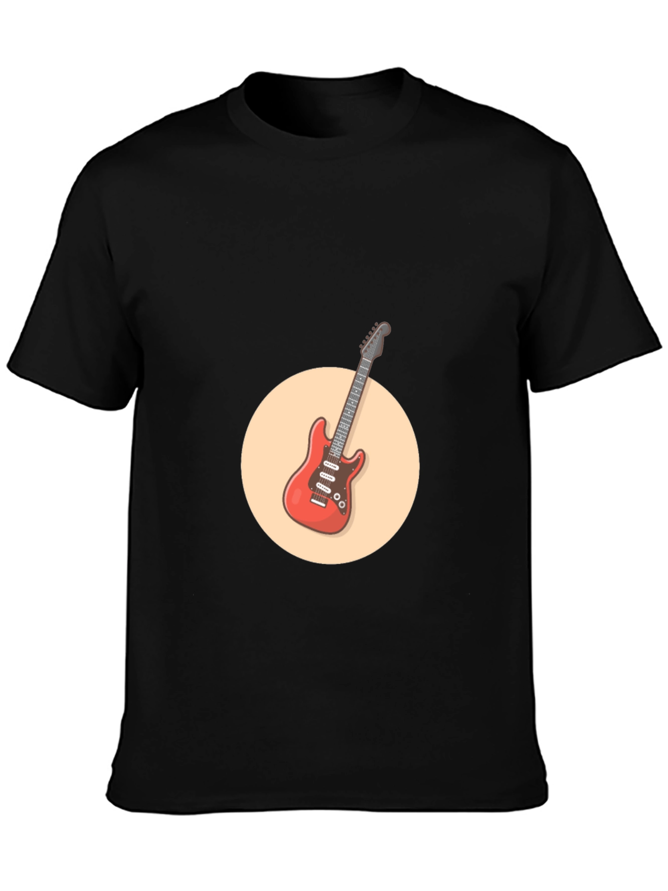 Cool Electric Guitar Graphic Tee - Black Cotton Shirt