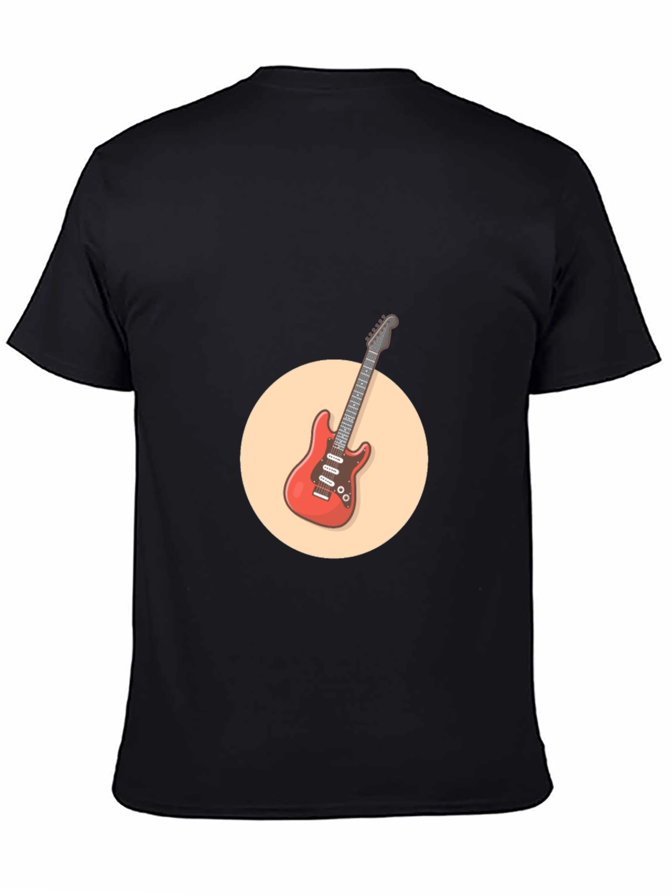 Cool Electric Guitar Graphic Tee - Black Cotton Shirt