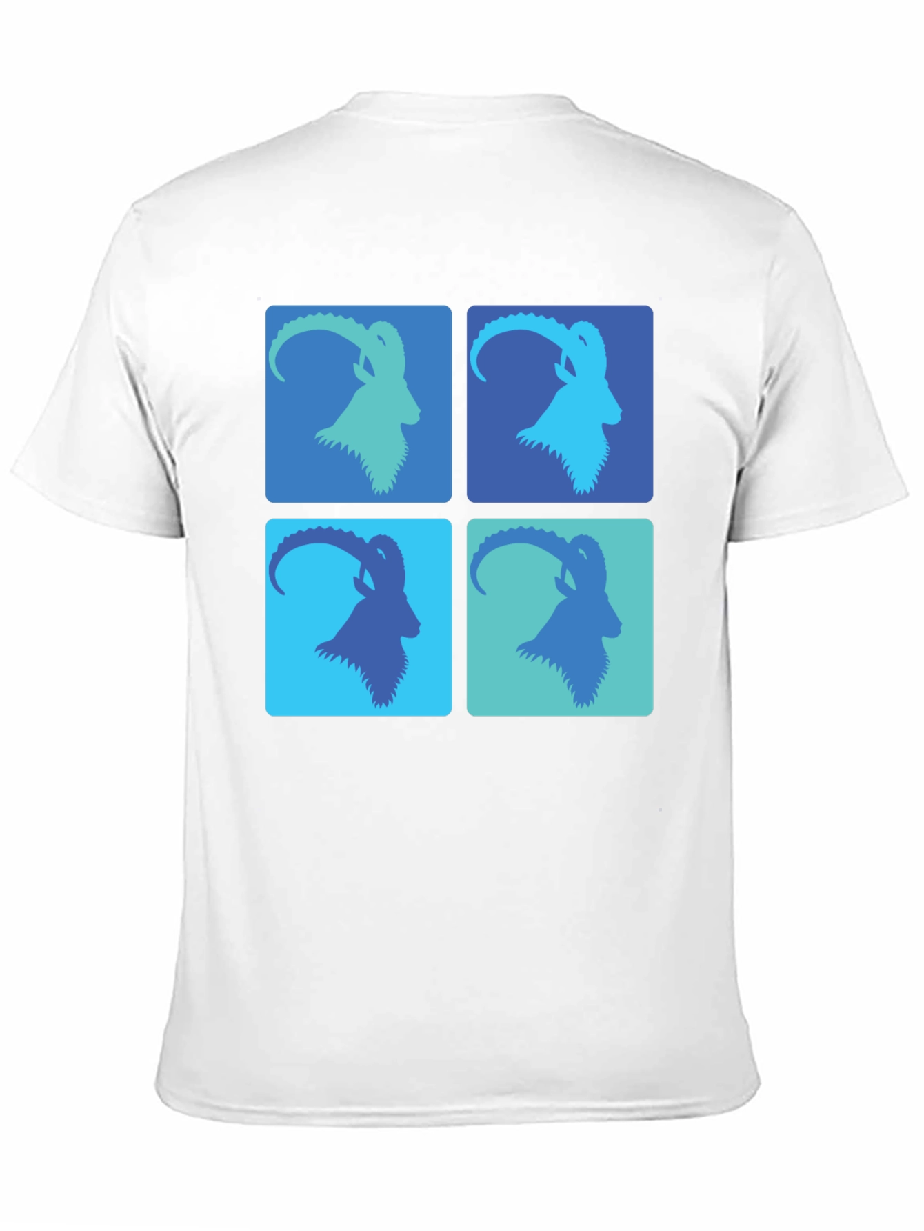 Stylish Goat Pop Art Graphic Tee - Black