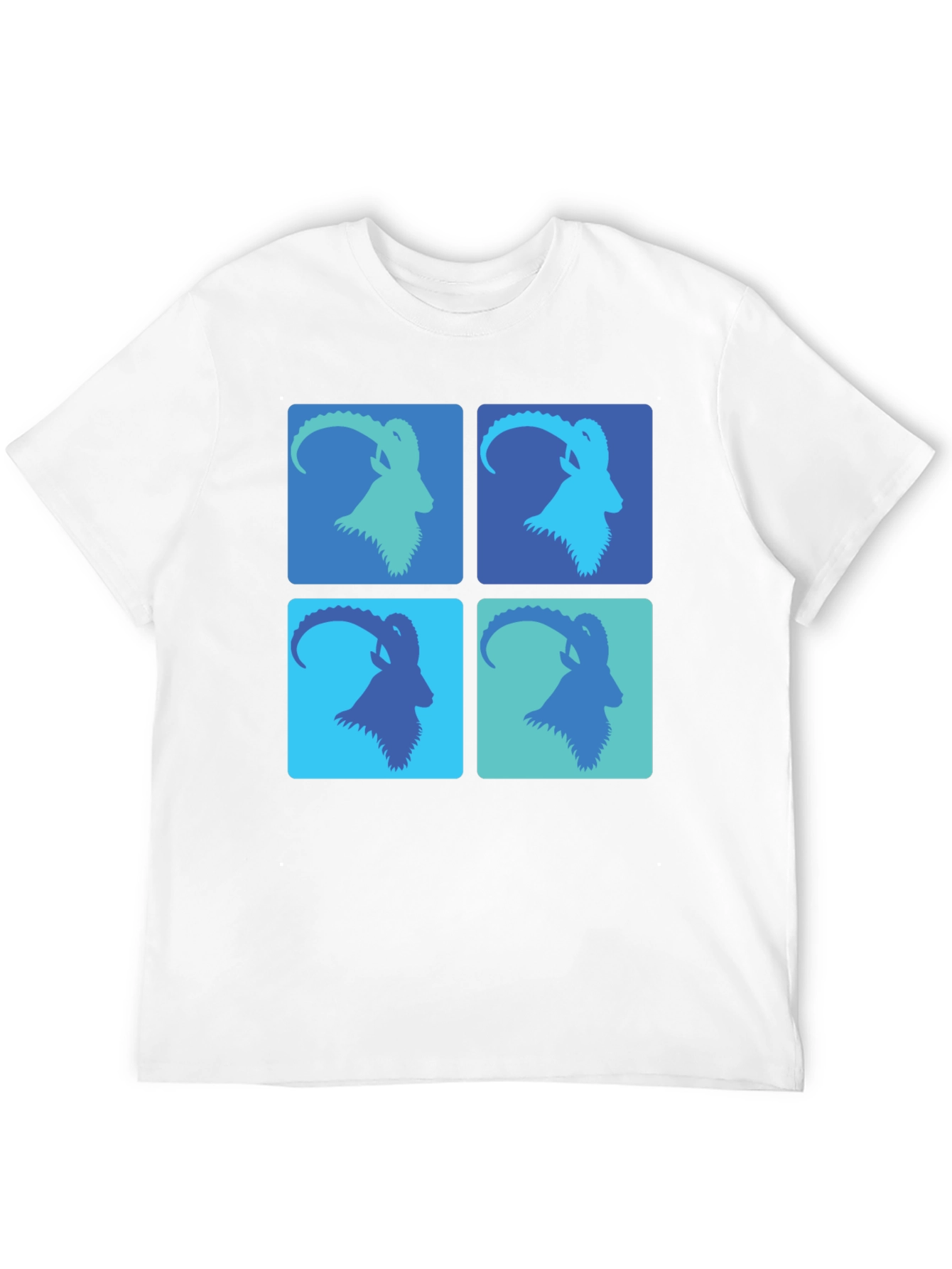 Stylish Goat Pop Art Graphic Tee - Black