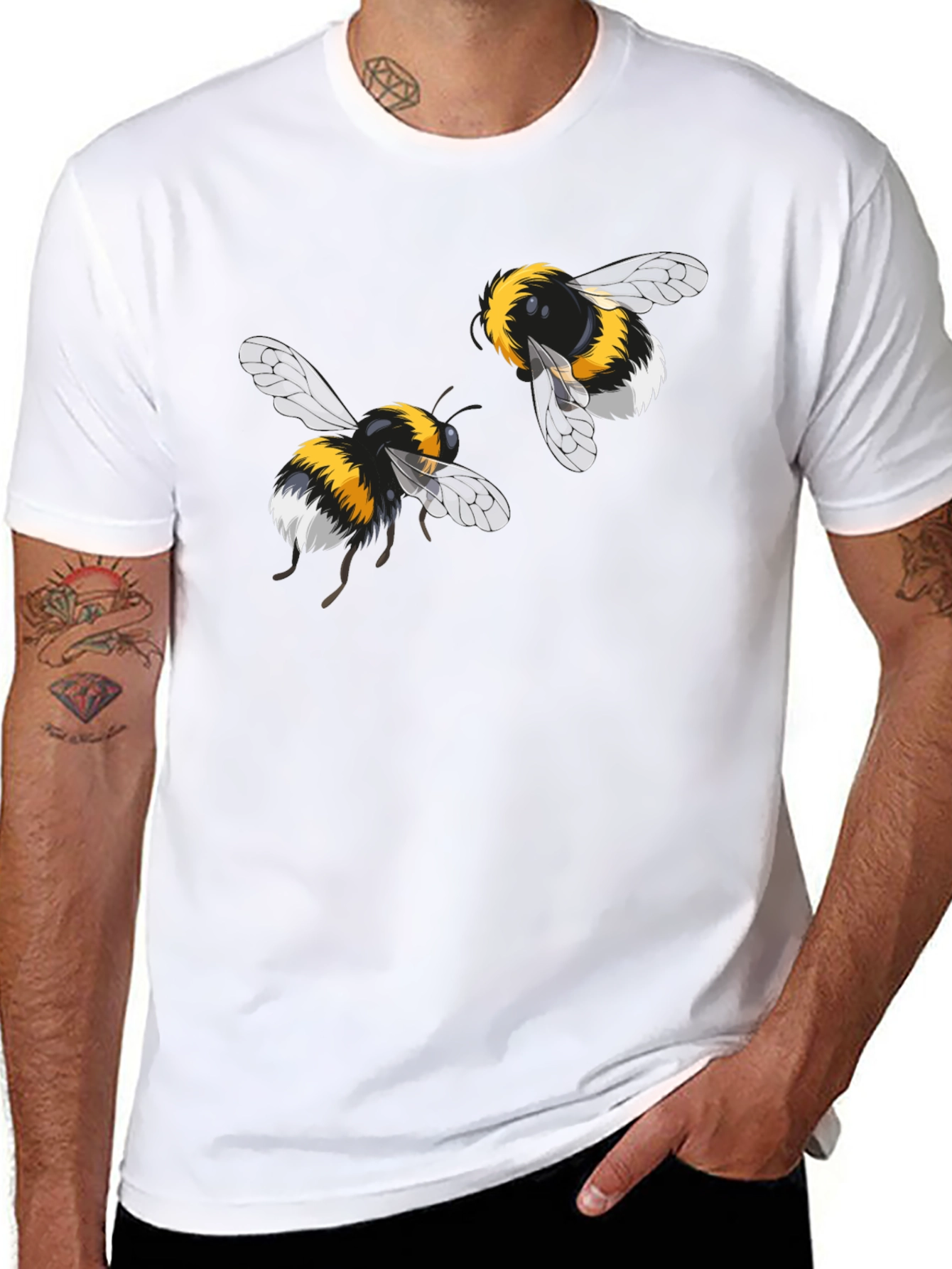 Bumble Bee Graphic Tee - Black Cotton T-Shirt
