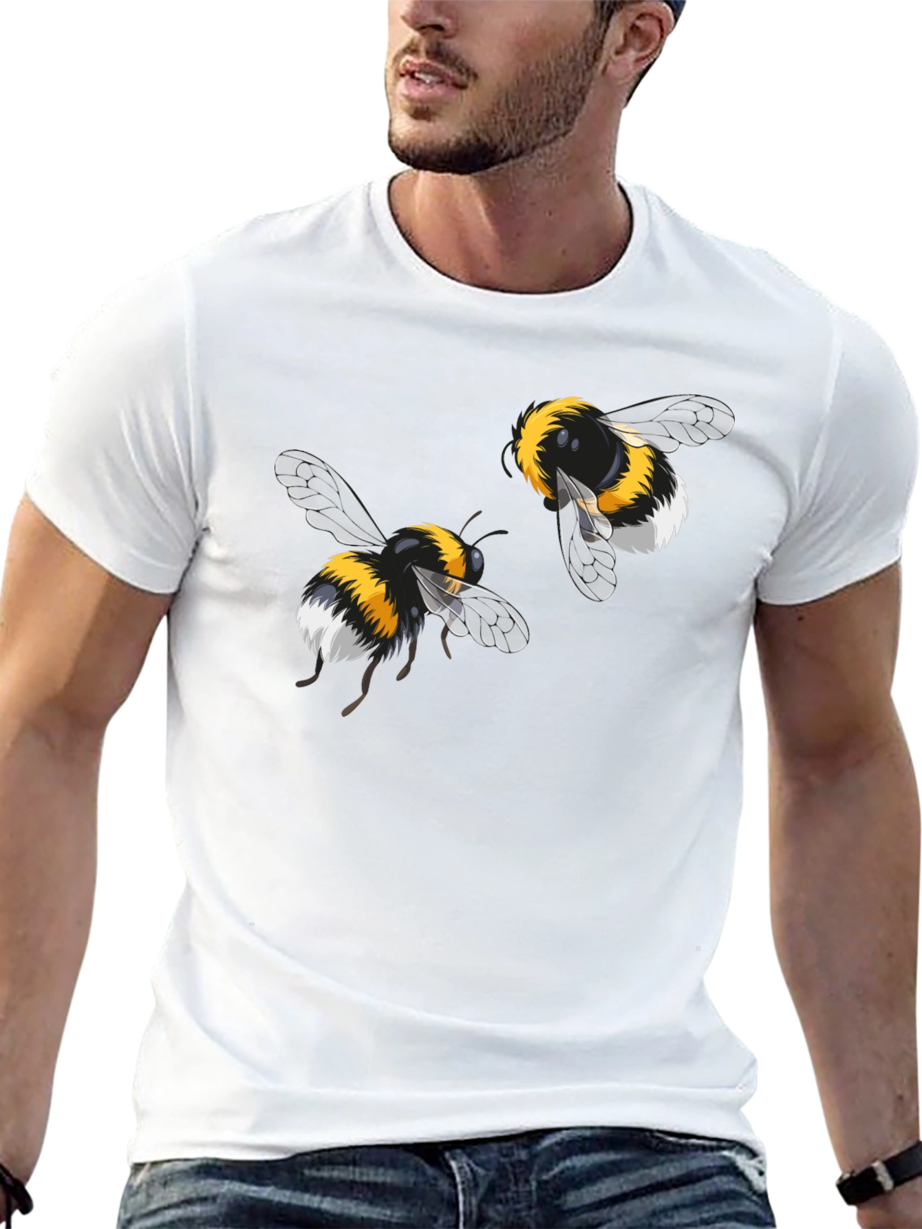 Bumble Bee Graphic Tee - Black Cotton T-Shirt