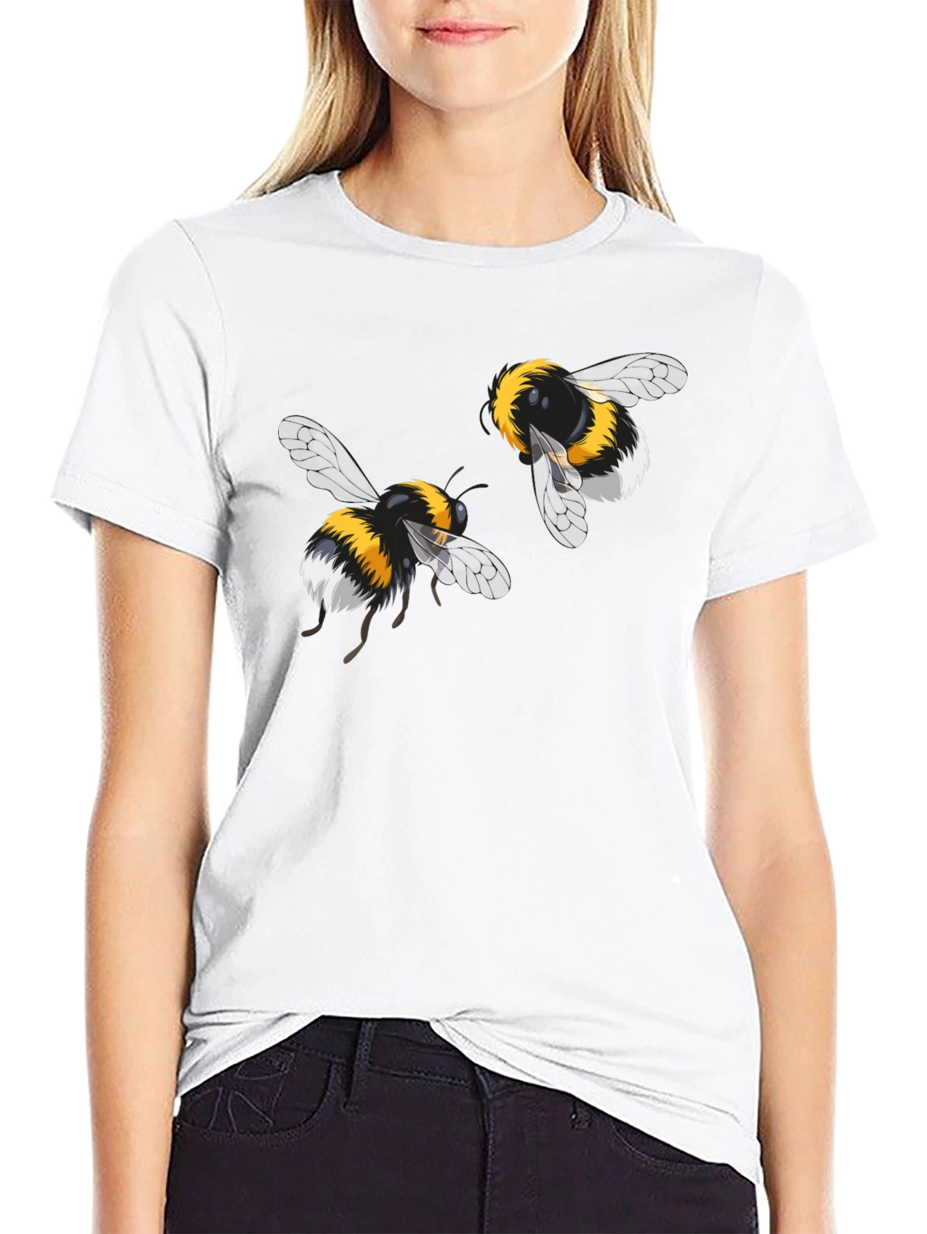 Bumble Bee Graphic Tee - Black Cotton T-Shirt
