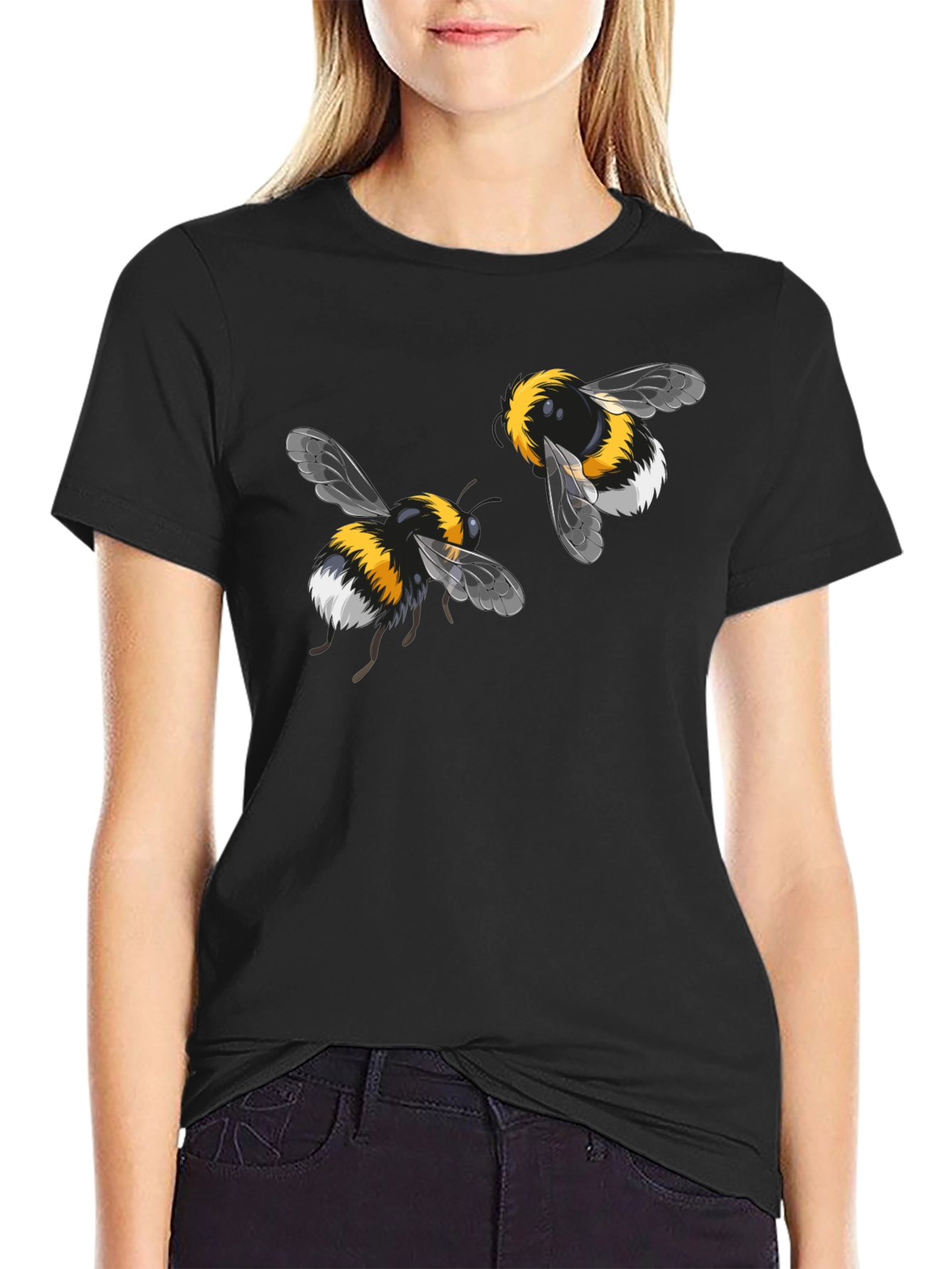 Bumble Bee Graphic Tee - Black Cotton T-Shirt