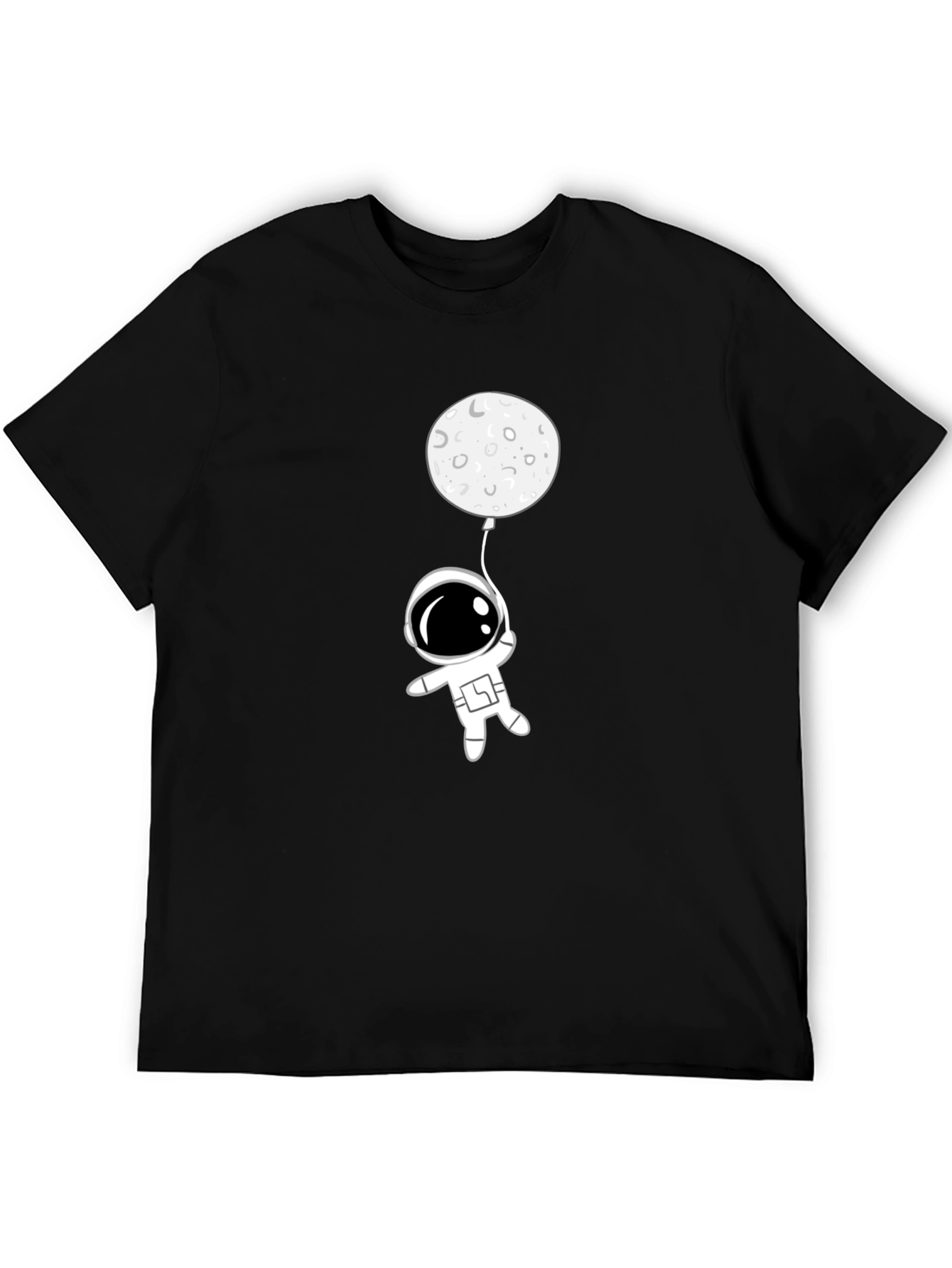 Astronaut Moon Balloon Graphic Tee - Black