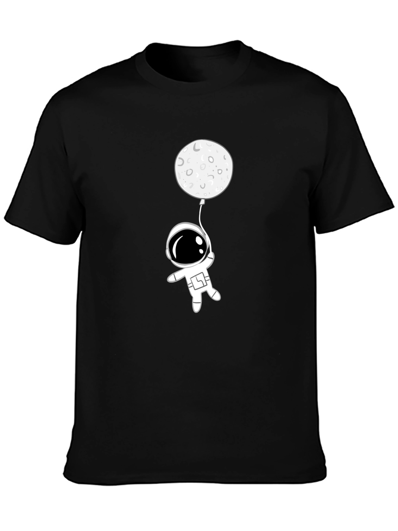 Astronaut Moon Balloon Graphic Tee - Black