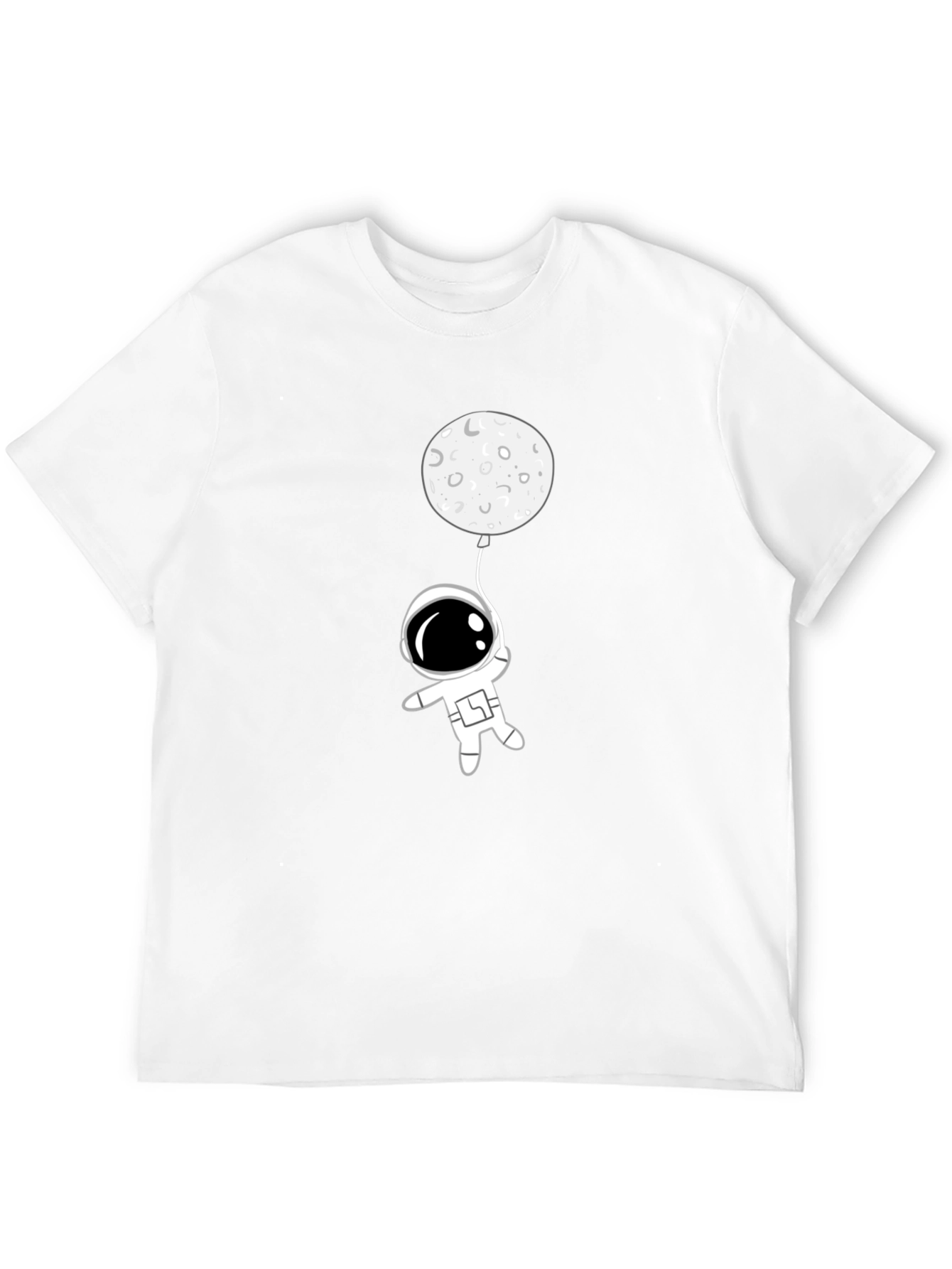 Astronaut Moon Balloon Graphic Tee - Black