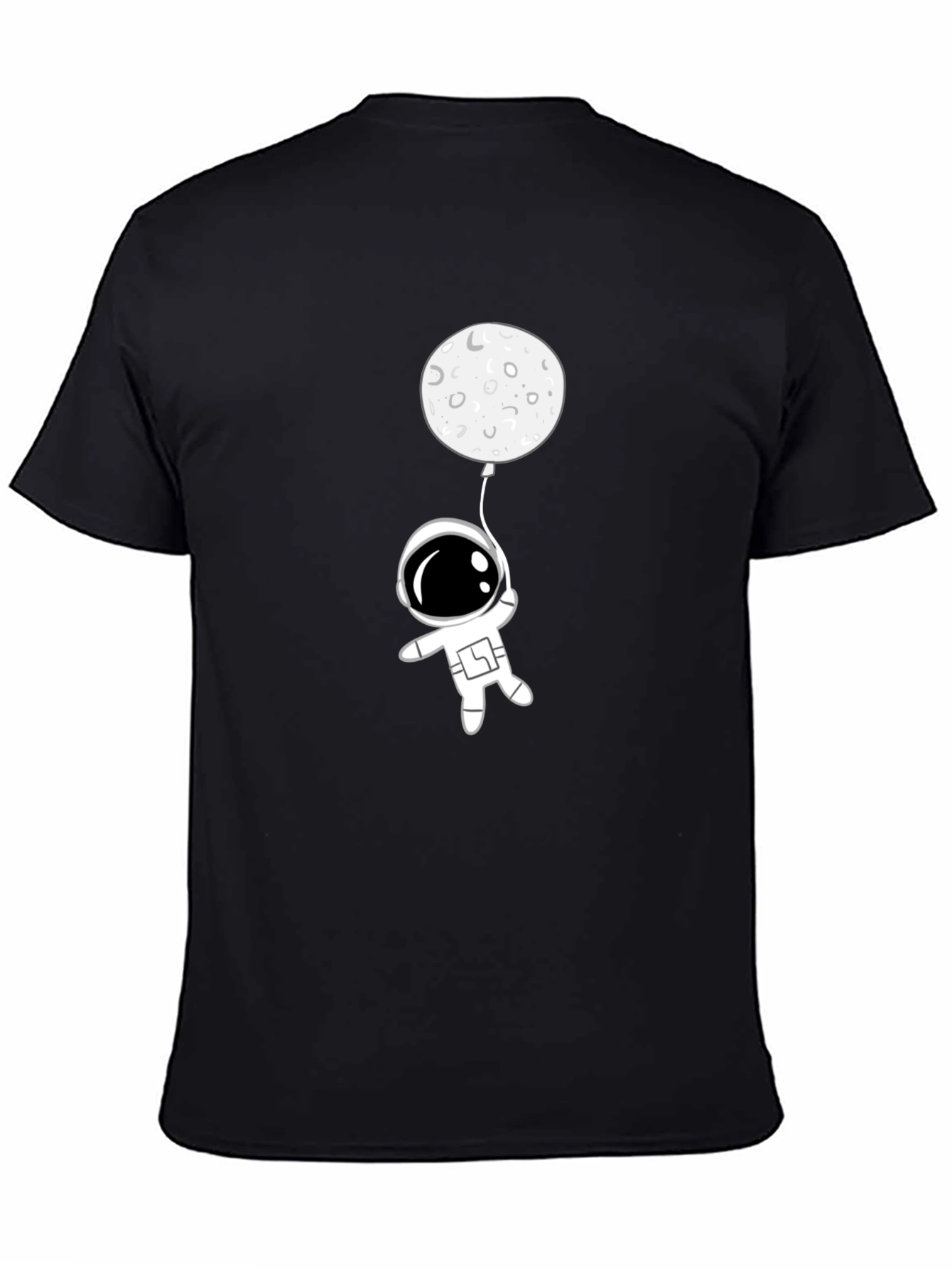 Astronaut Moon Balloon Graphic Tee - Black