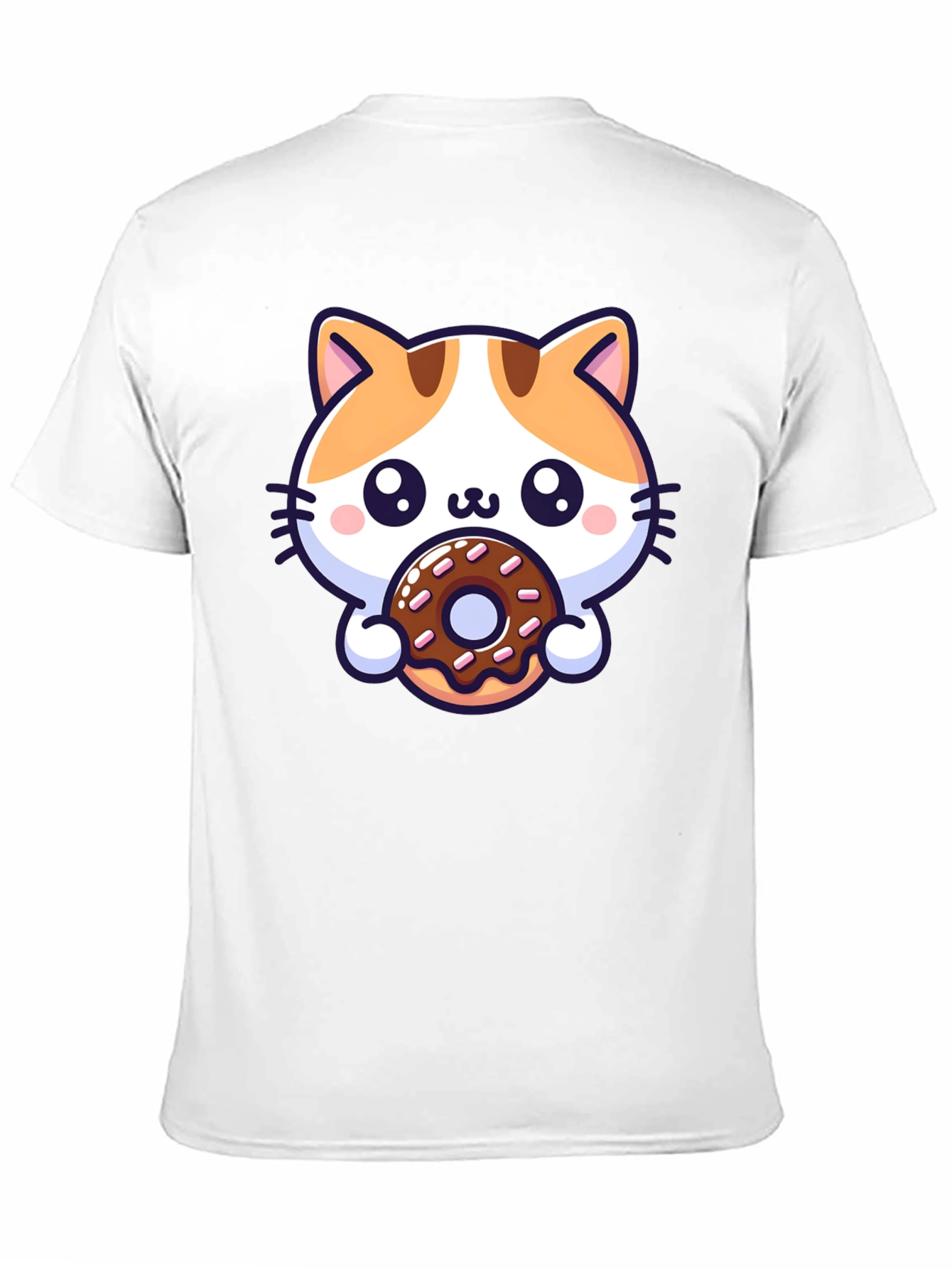 Cute Cat Donut T-Shirt - Unisex Black Tee
