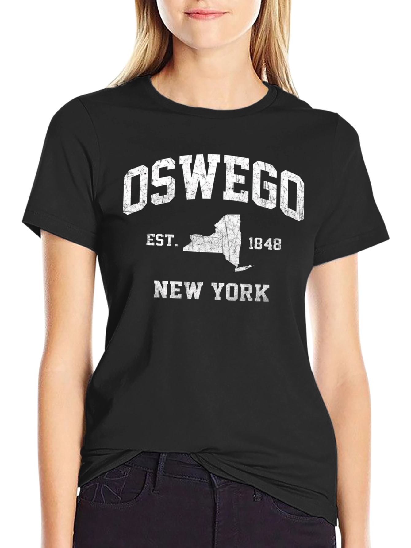 Oswego New York Black T-Shirt