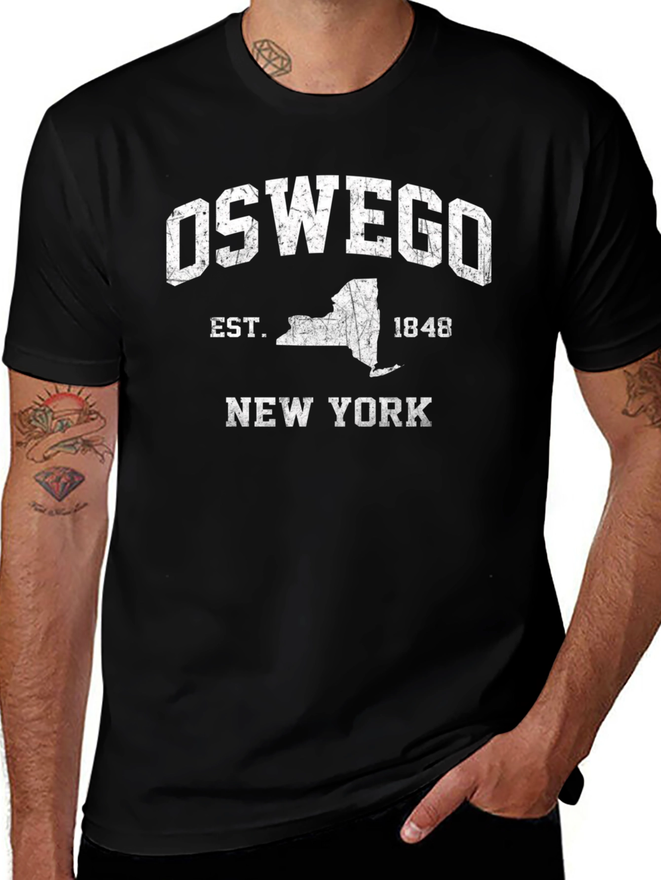 Oswego New York Black T-Shirt