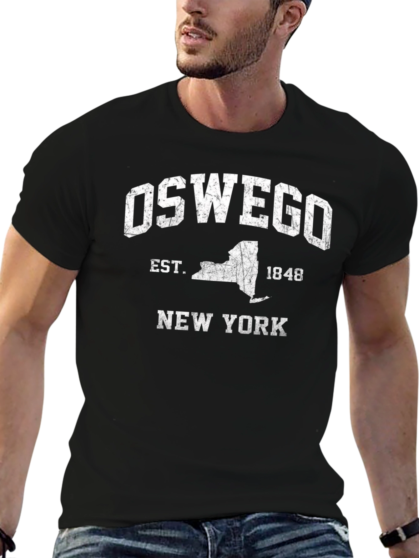 Oswego New York Black T-Shirt