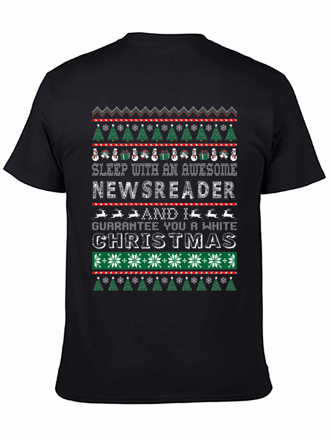 Funny Newsreader Ugly Christmas T-Shirt