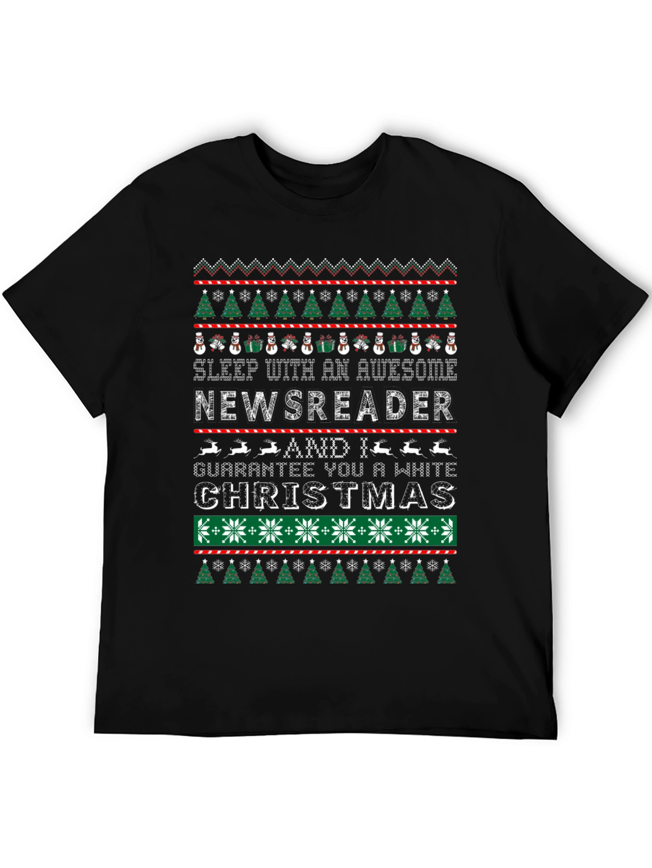 Funny Newsreader Ugly Christmas T-Shirt