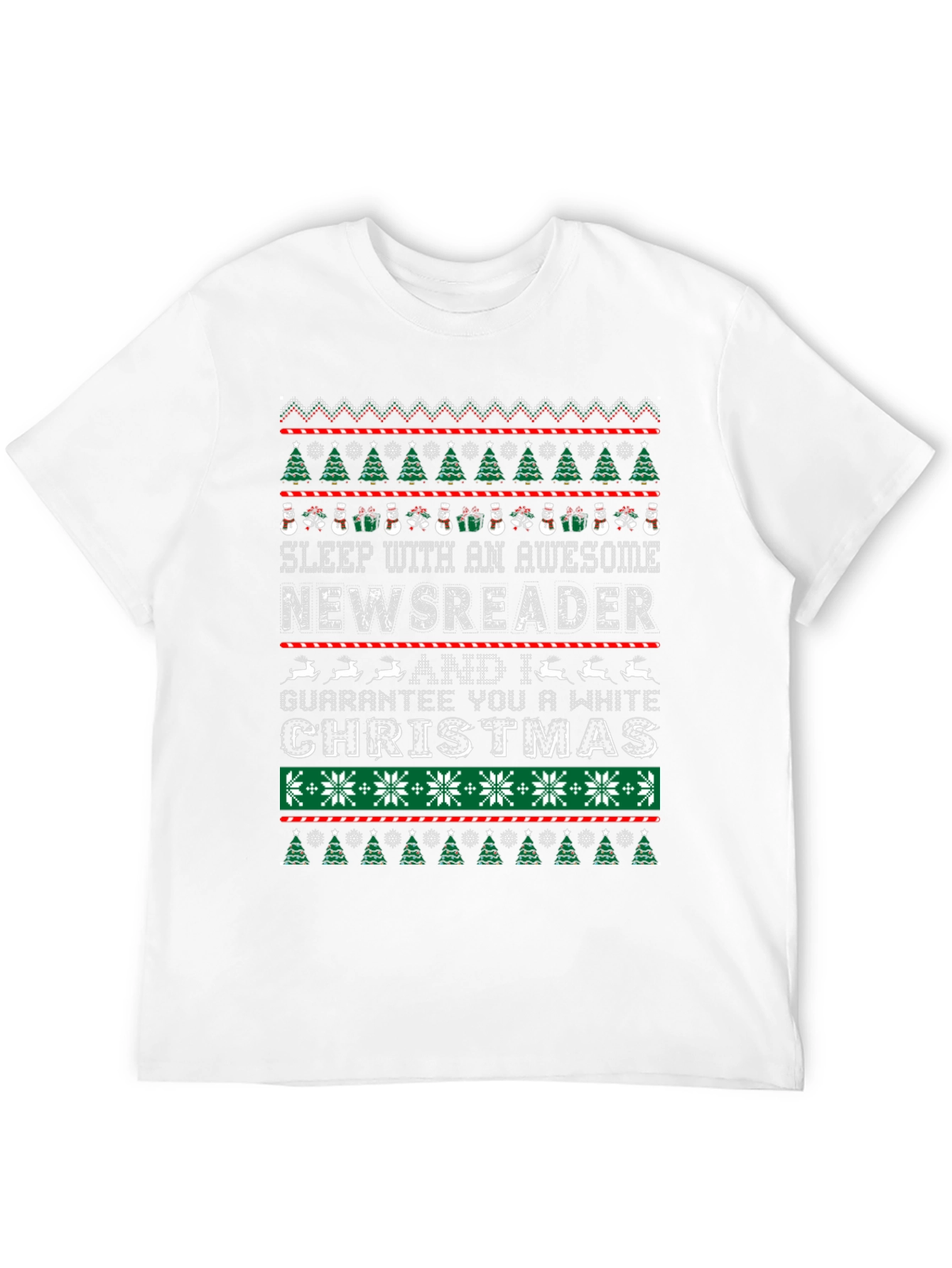 Funny Newsreader Ugly Christmas T-Shirt