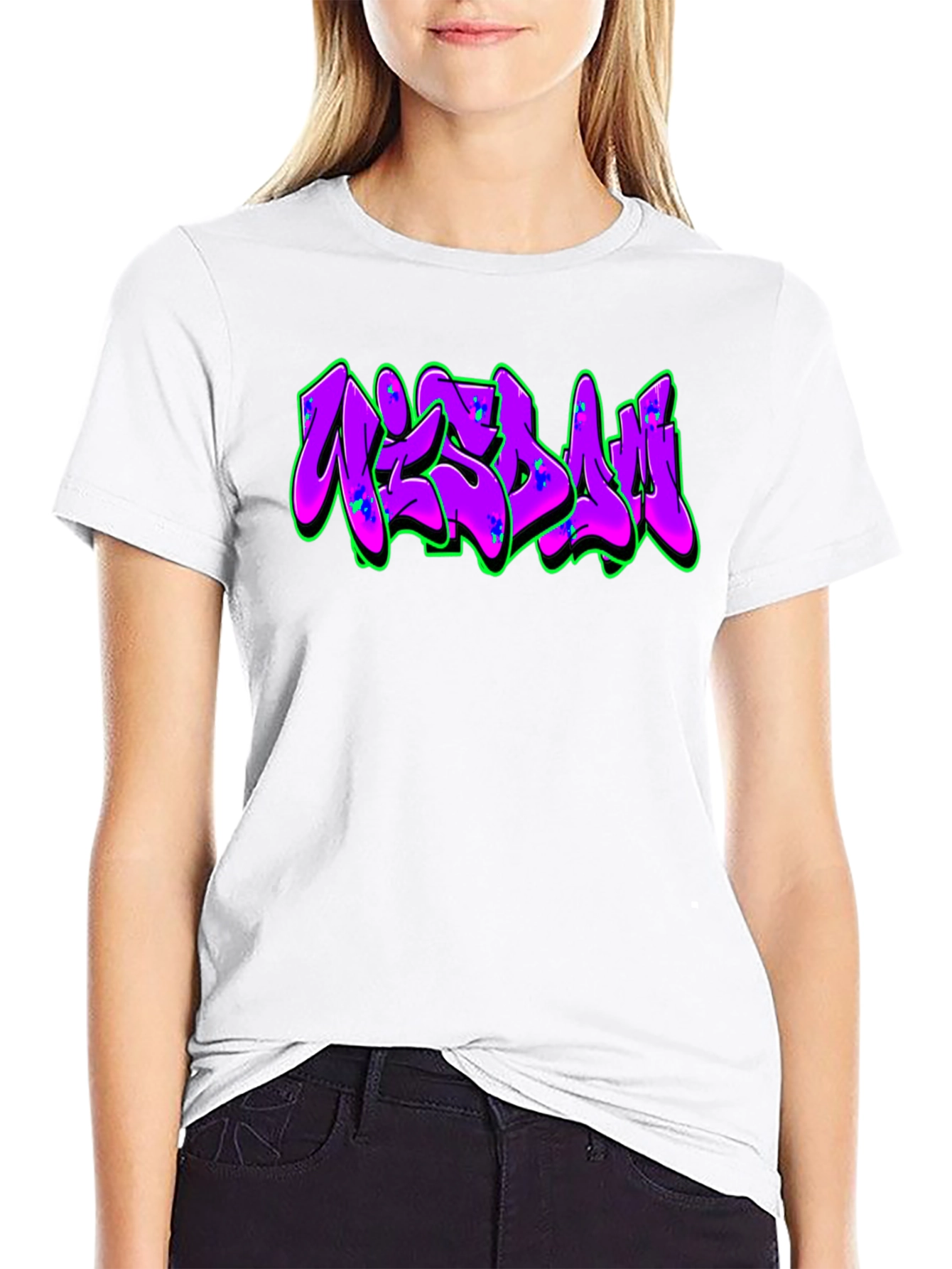 Graffiti Style Graphic Print Black T-Shirt