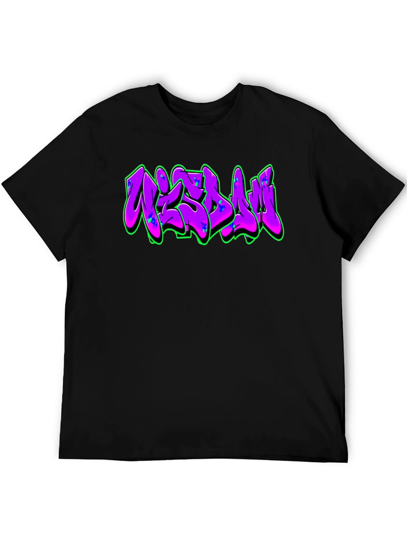 Graffiti Style Graphic Print Black T-Shirt
