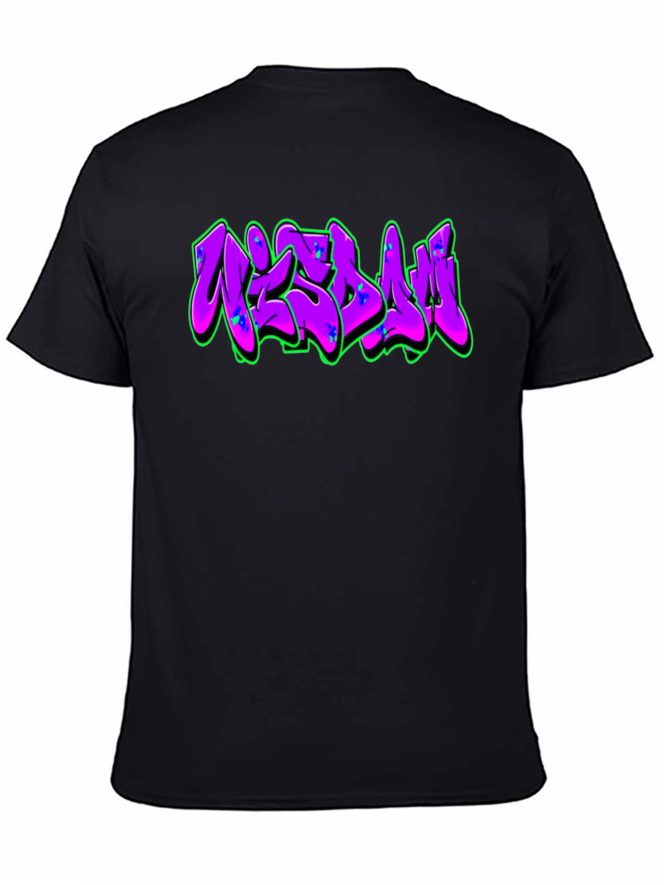 Graffiti Style Graphic Print Black T-Shirt