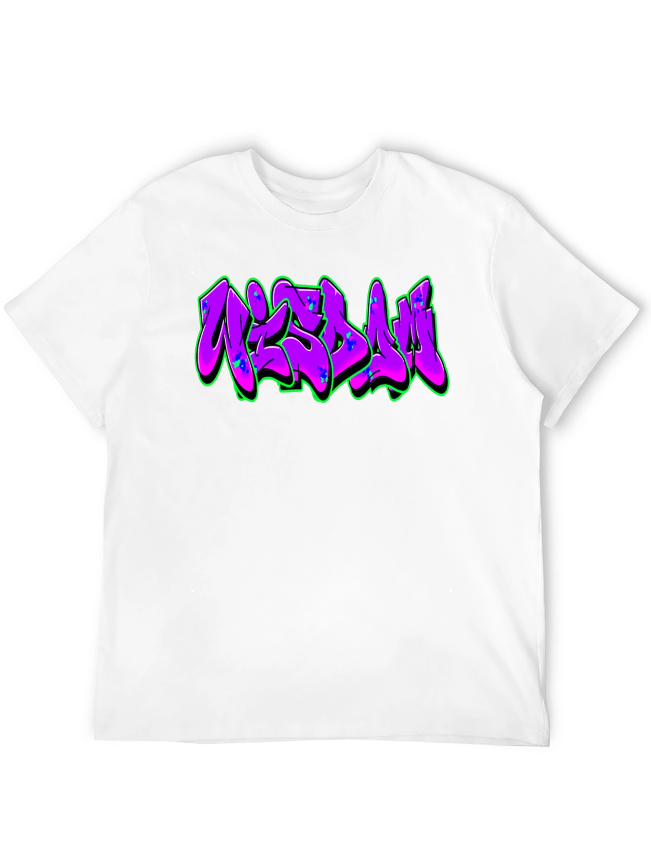 Graffiti Style Graphic Print Black T-Shirt