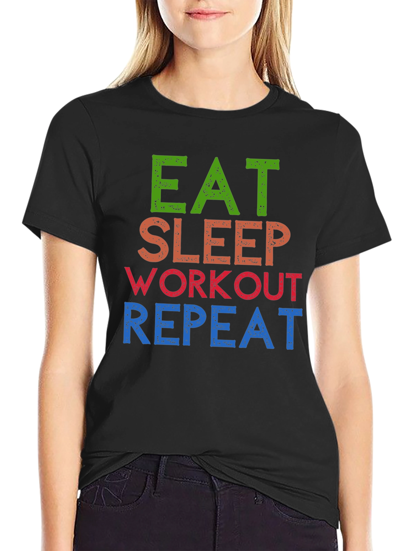 Eat Sleep Workout Repeat Graphic Tee