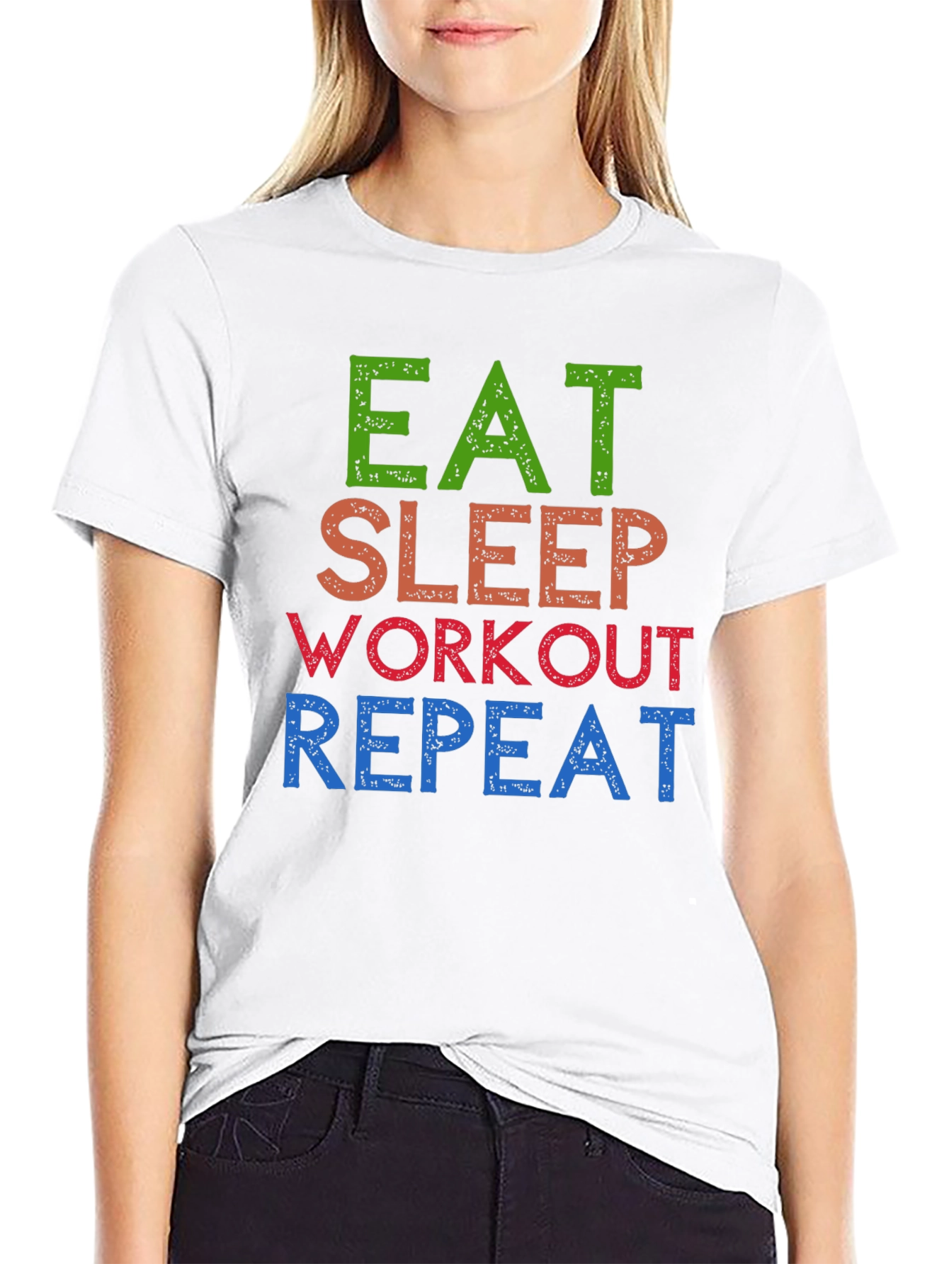 Eat Sleep Workout Repeat Graphic Tee
