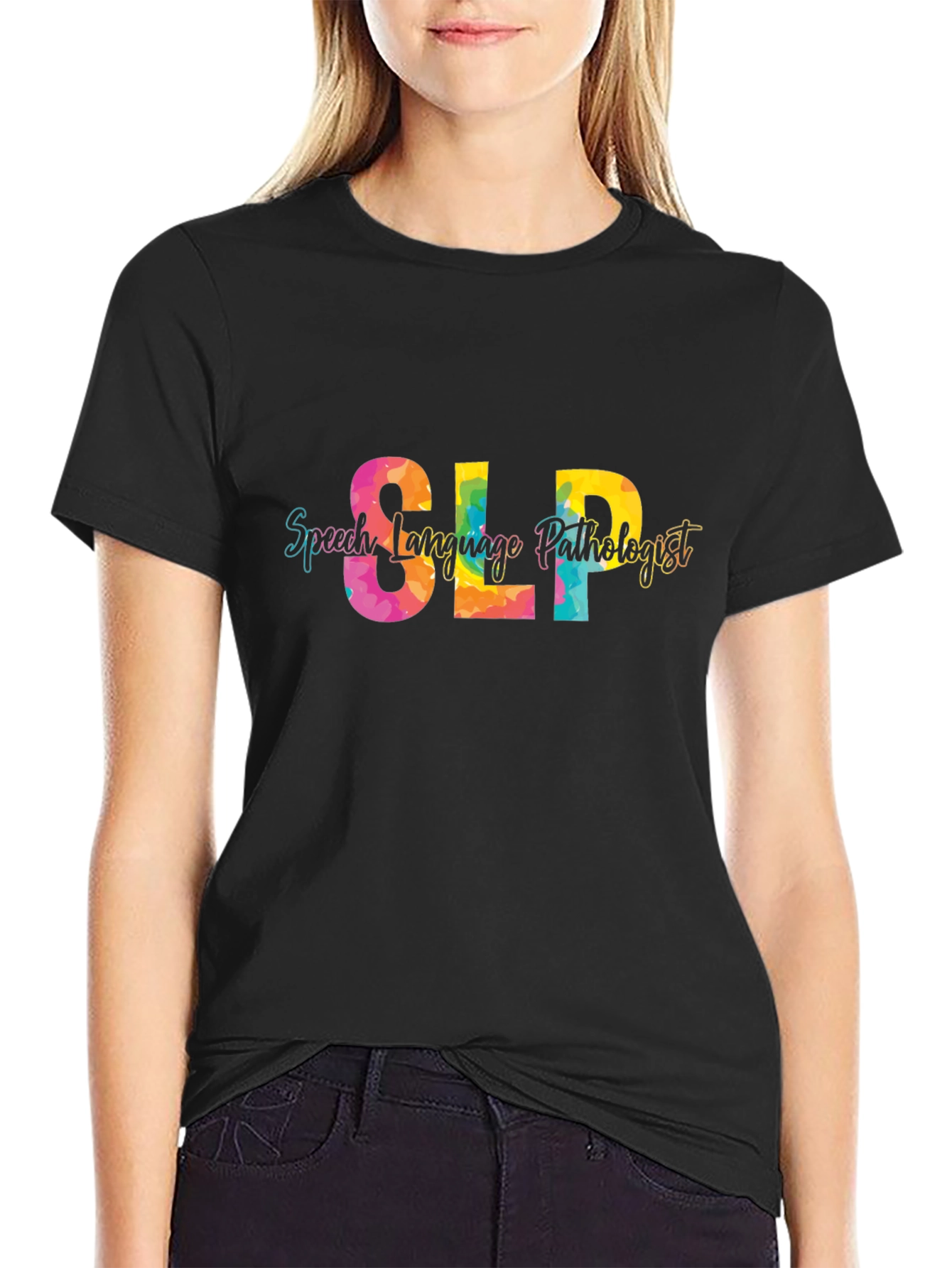 SLP Speech Language Pathologist Black T-Shirt
