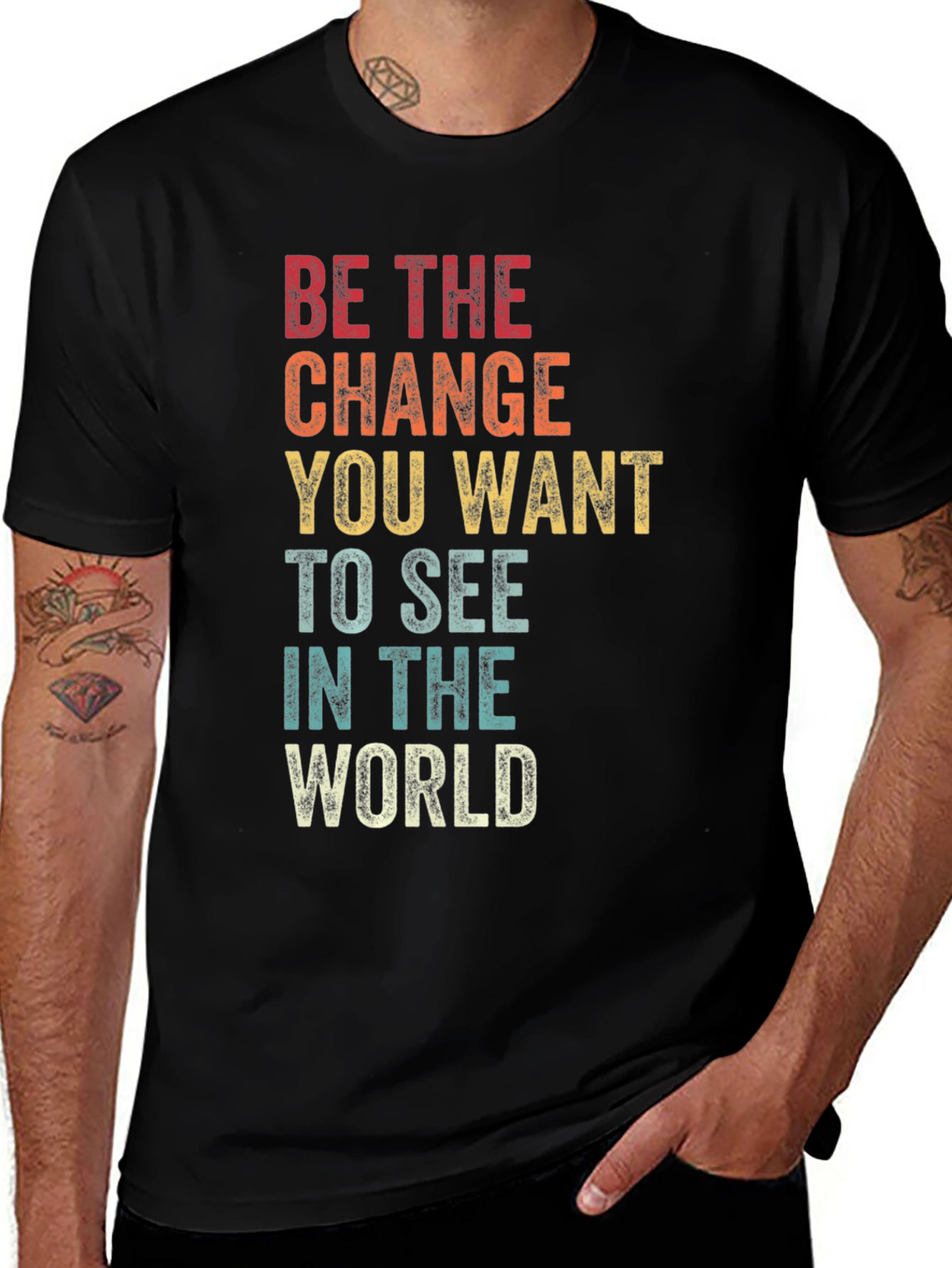 Retro Inspirational T-Shirt - Be The Change
