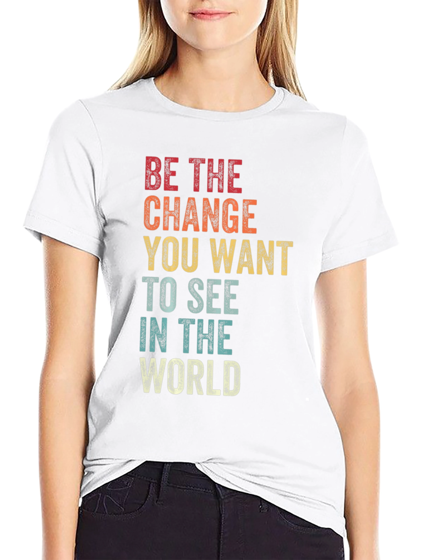Retro Inspirational T-Shirt - Be The Change
