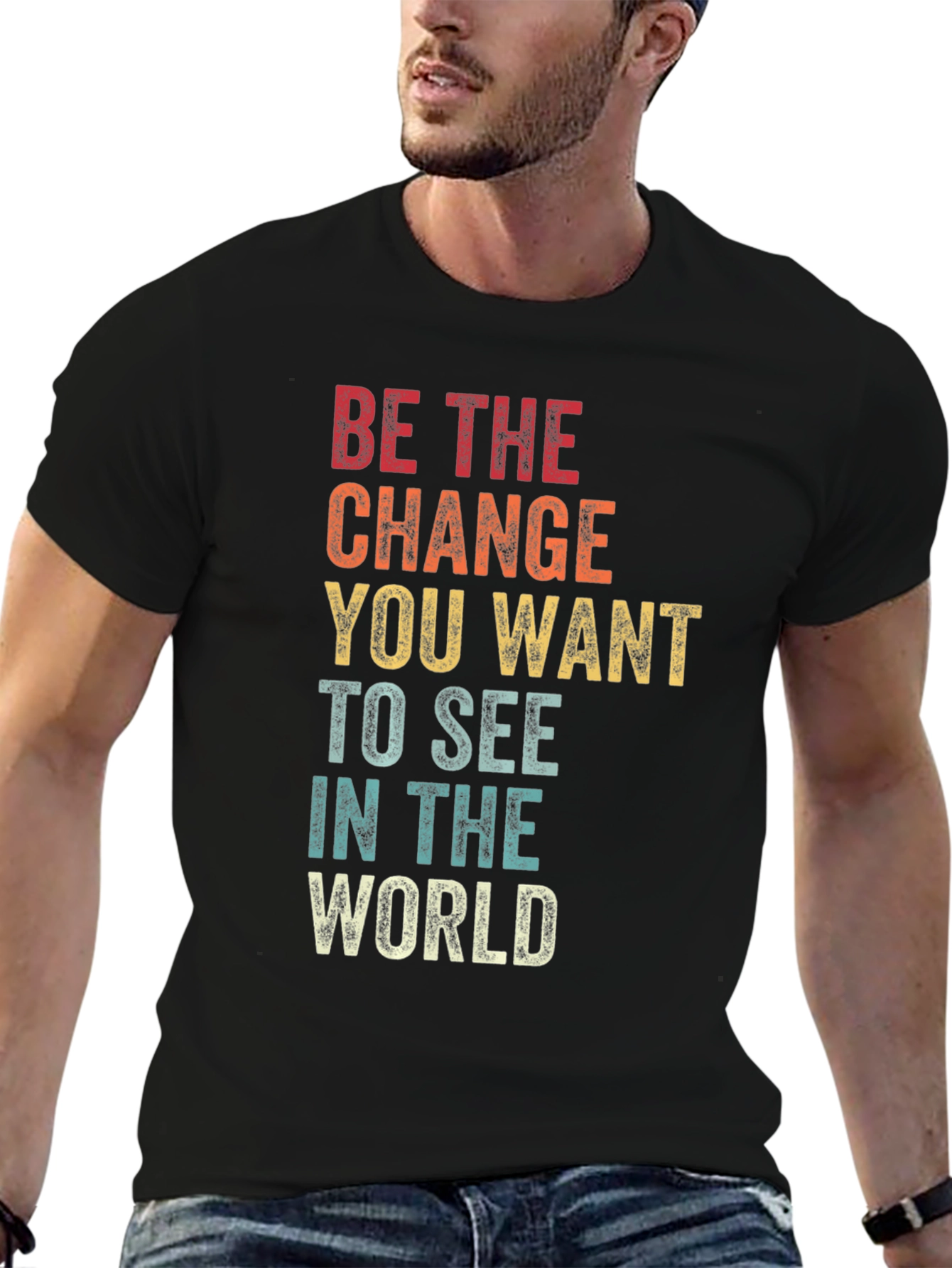 Retro Inspirational T-Shirt - Be The Change